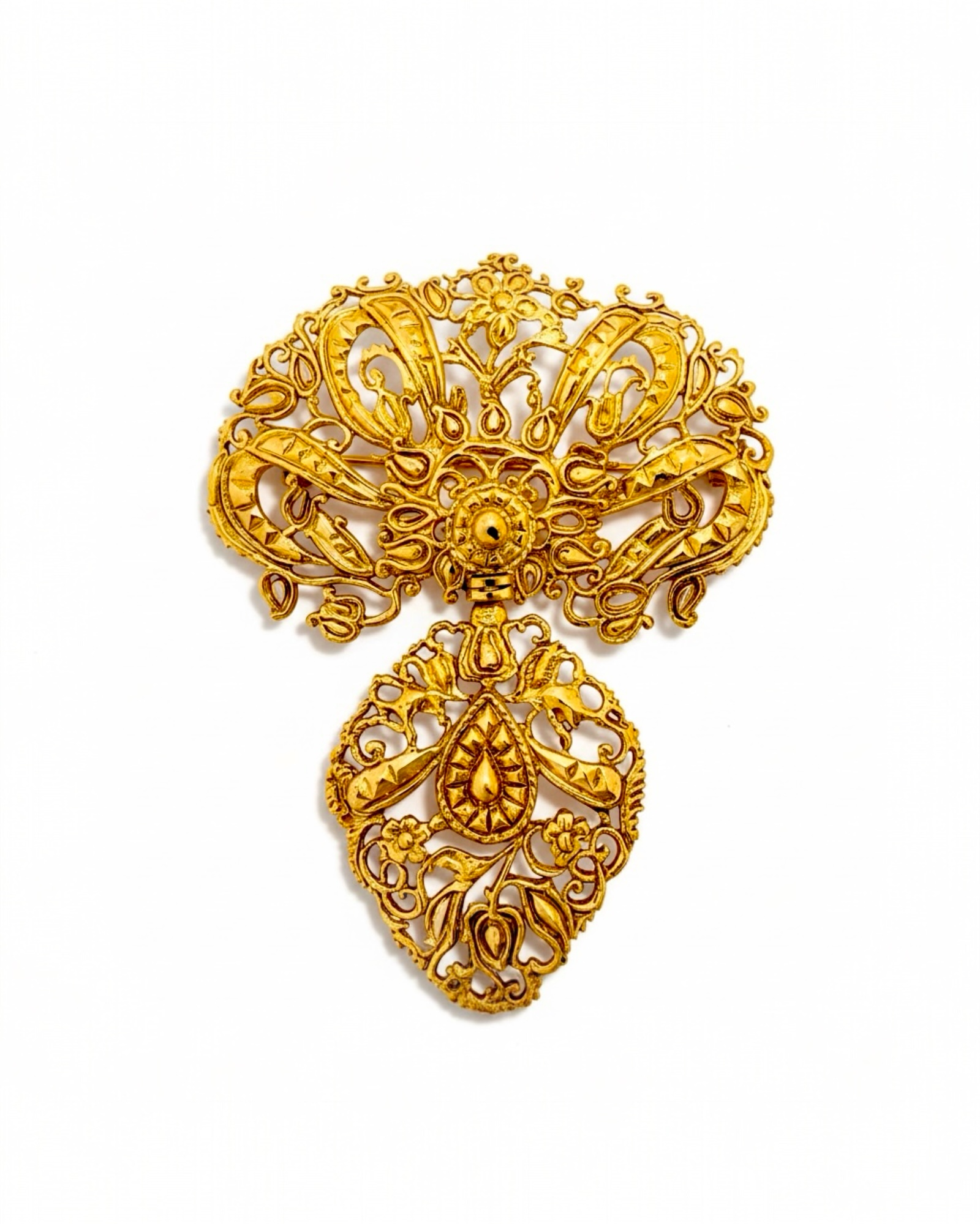 Silver Gilded Filigree Pin / Medal
