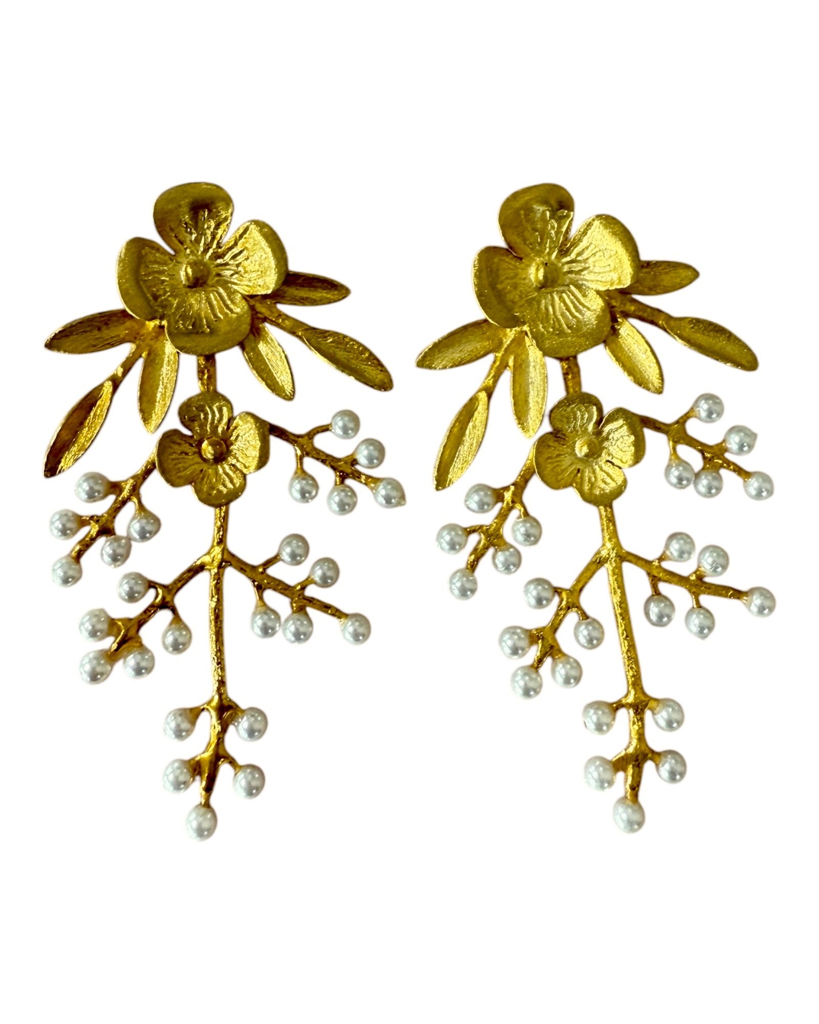 Gold Plated Silver Flower Earrings