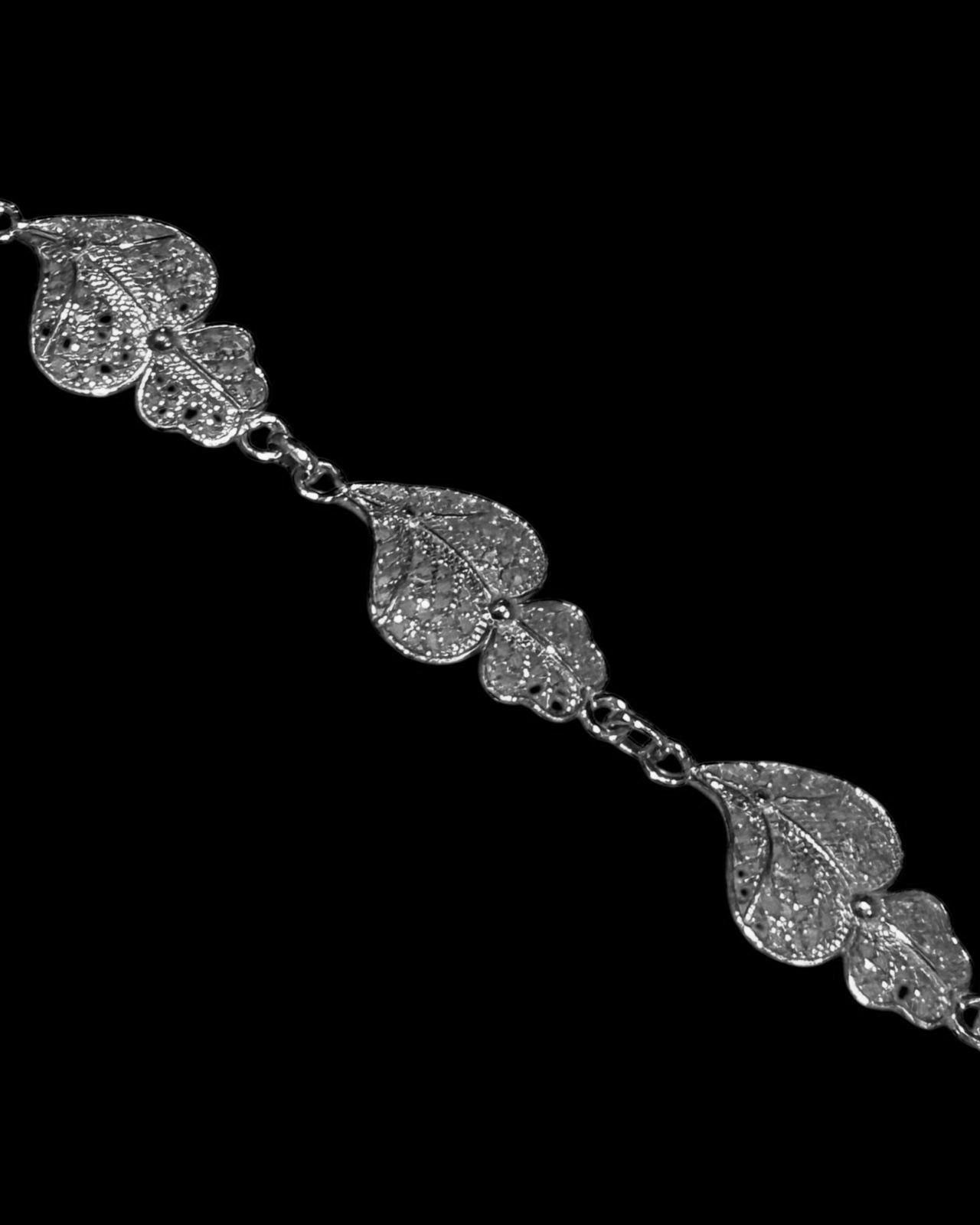 Viana Heart Bracelet in Silver Filigree