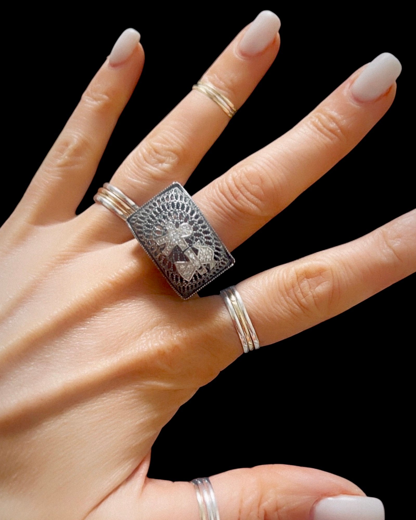 Boy and Girl Ring in Silver