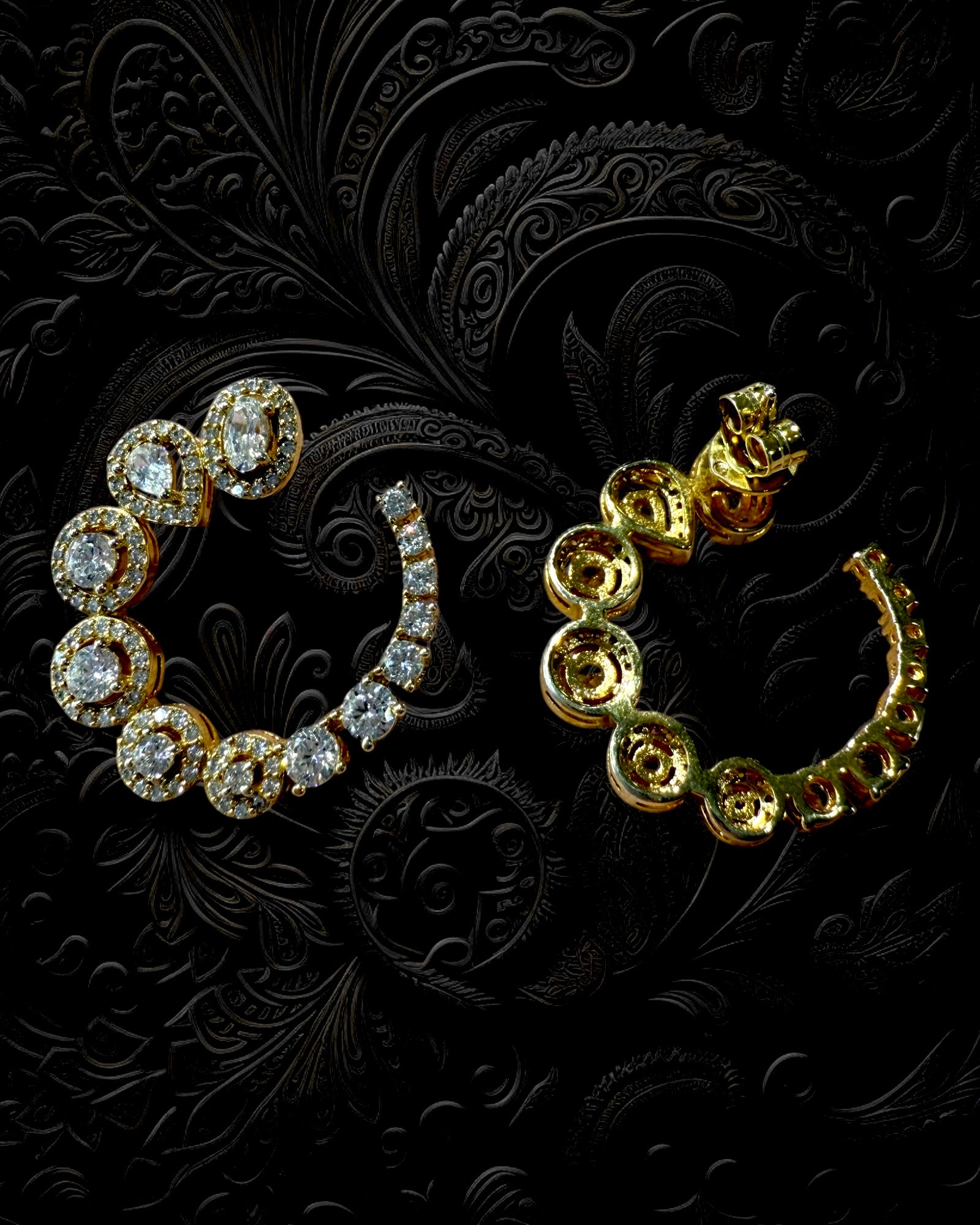 Gold Silver Glitter Earrings