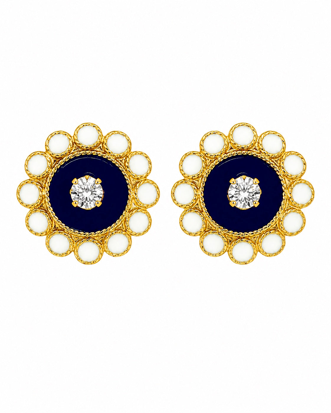 Blue Snail Earrings in Gold-Plated Silver