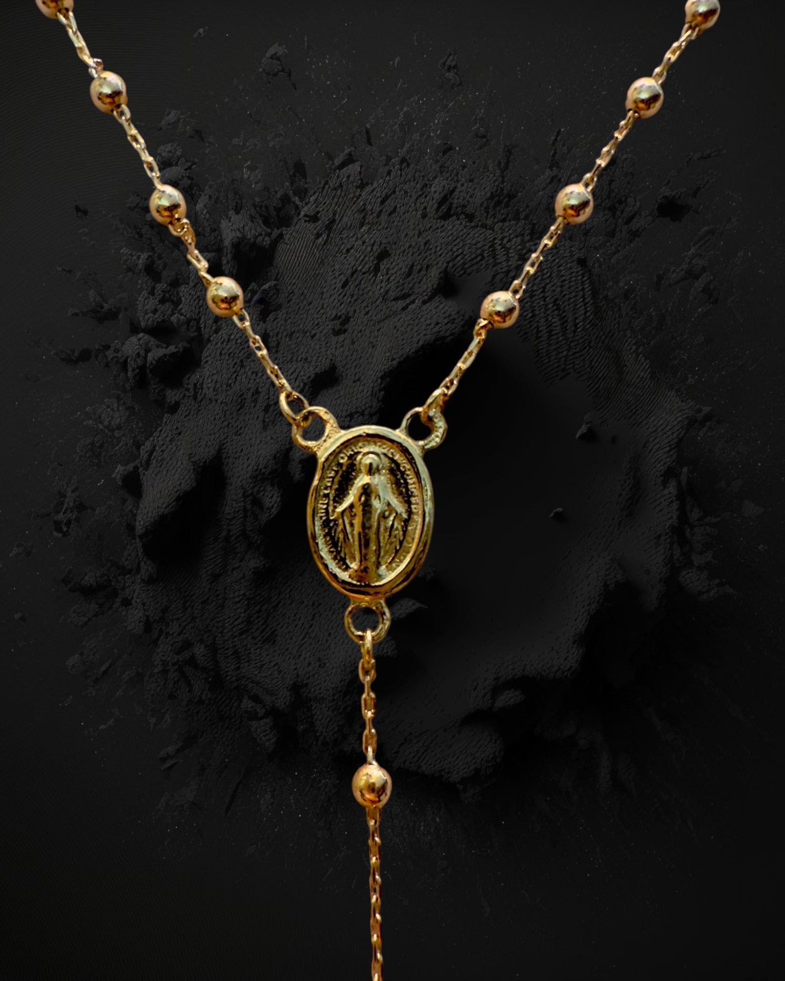 Yellow Gold Rosary Necklace