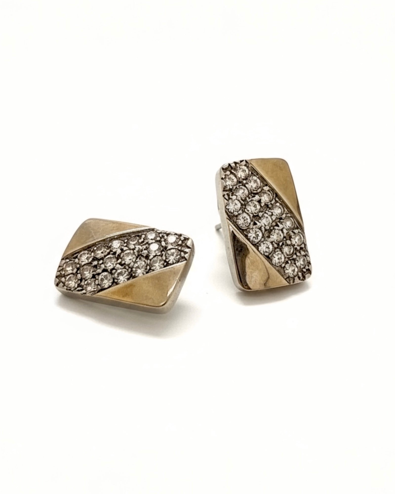 Sparkling Earrings in Silver and Gold