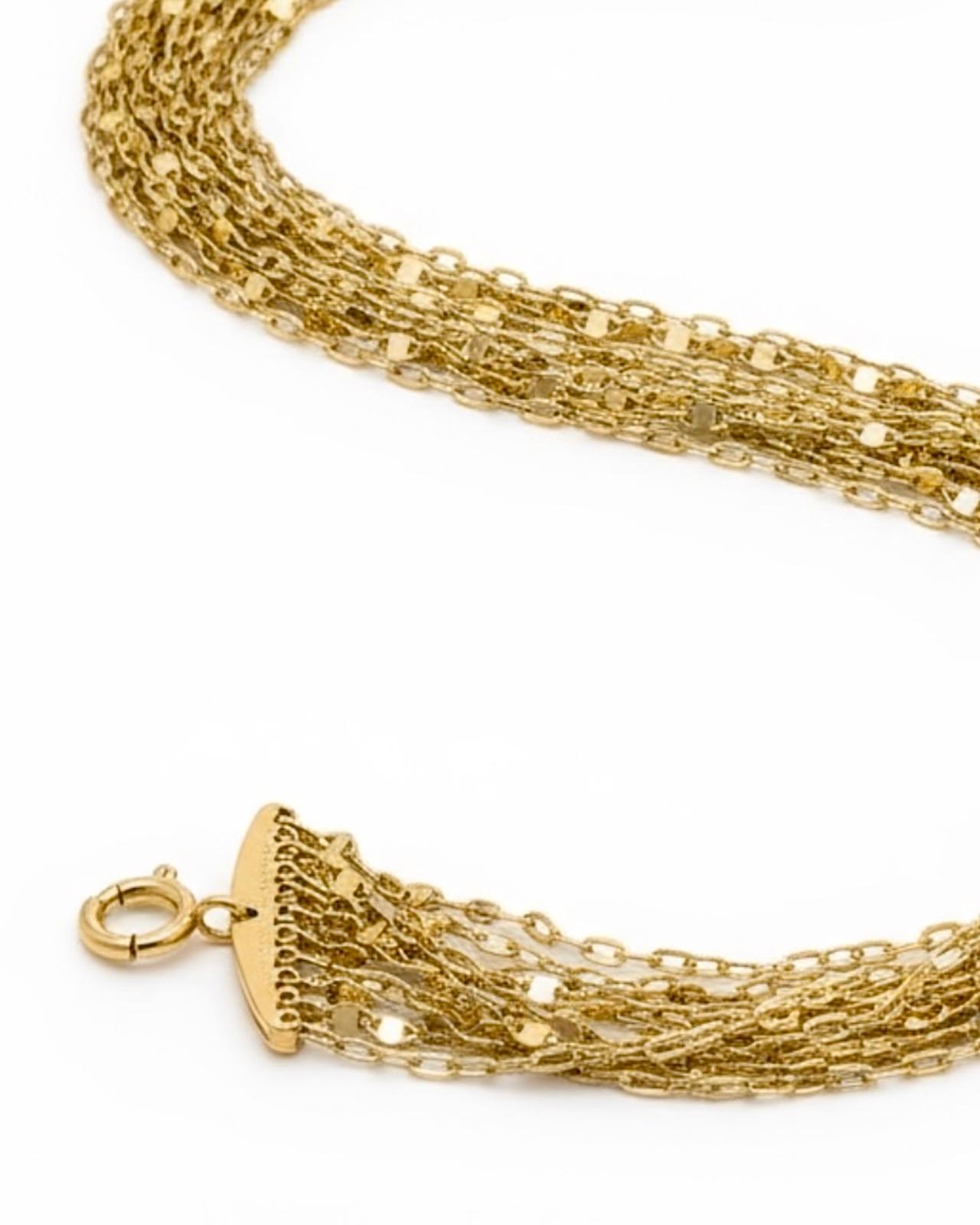 Colar Cascata com Brilho em Prata Dourada