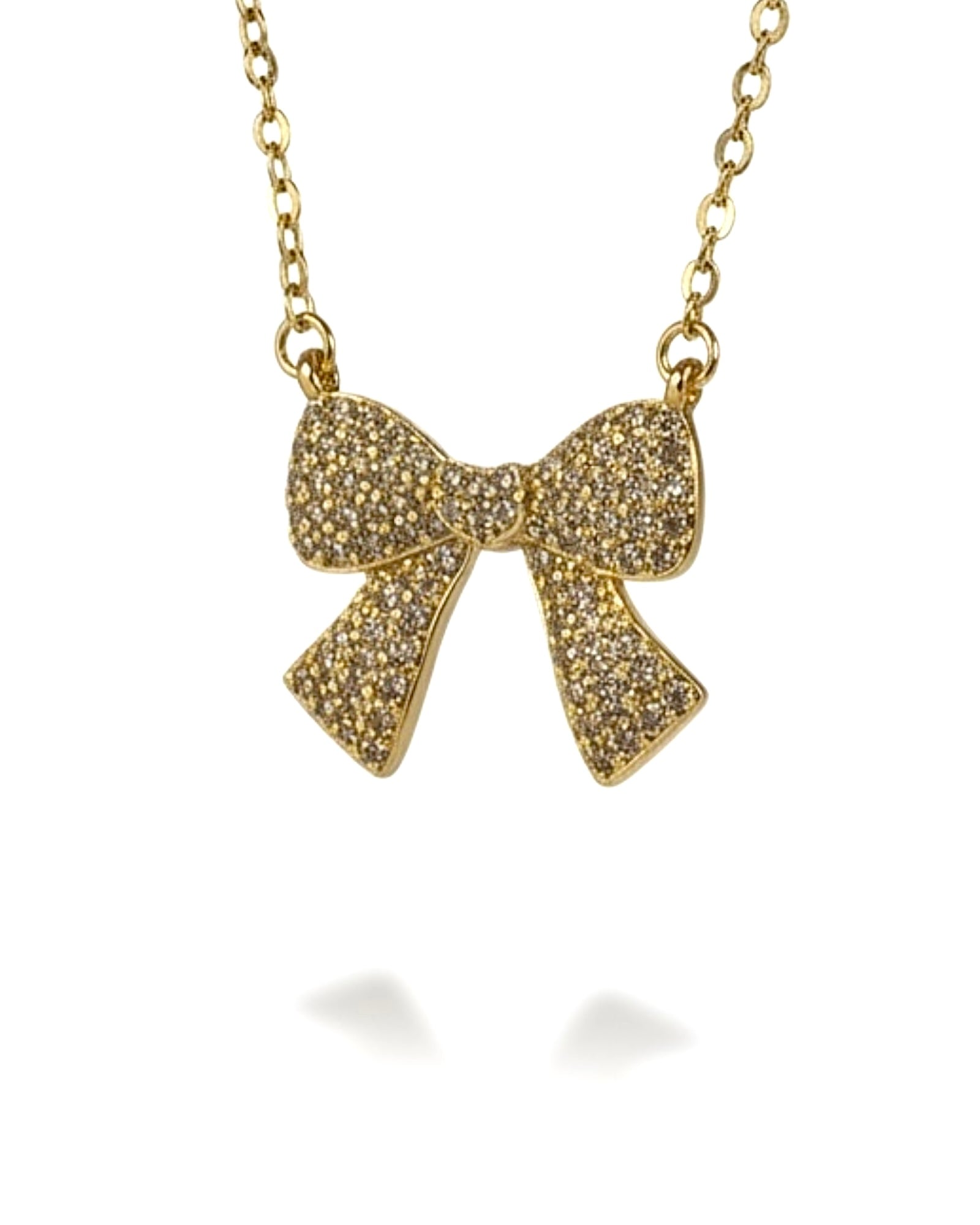 Colar Laço em Prata Dourada