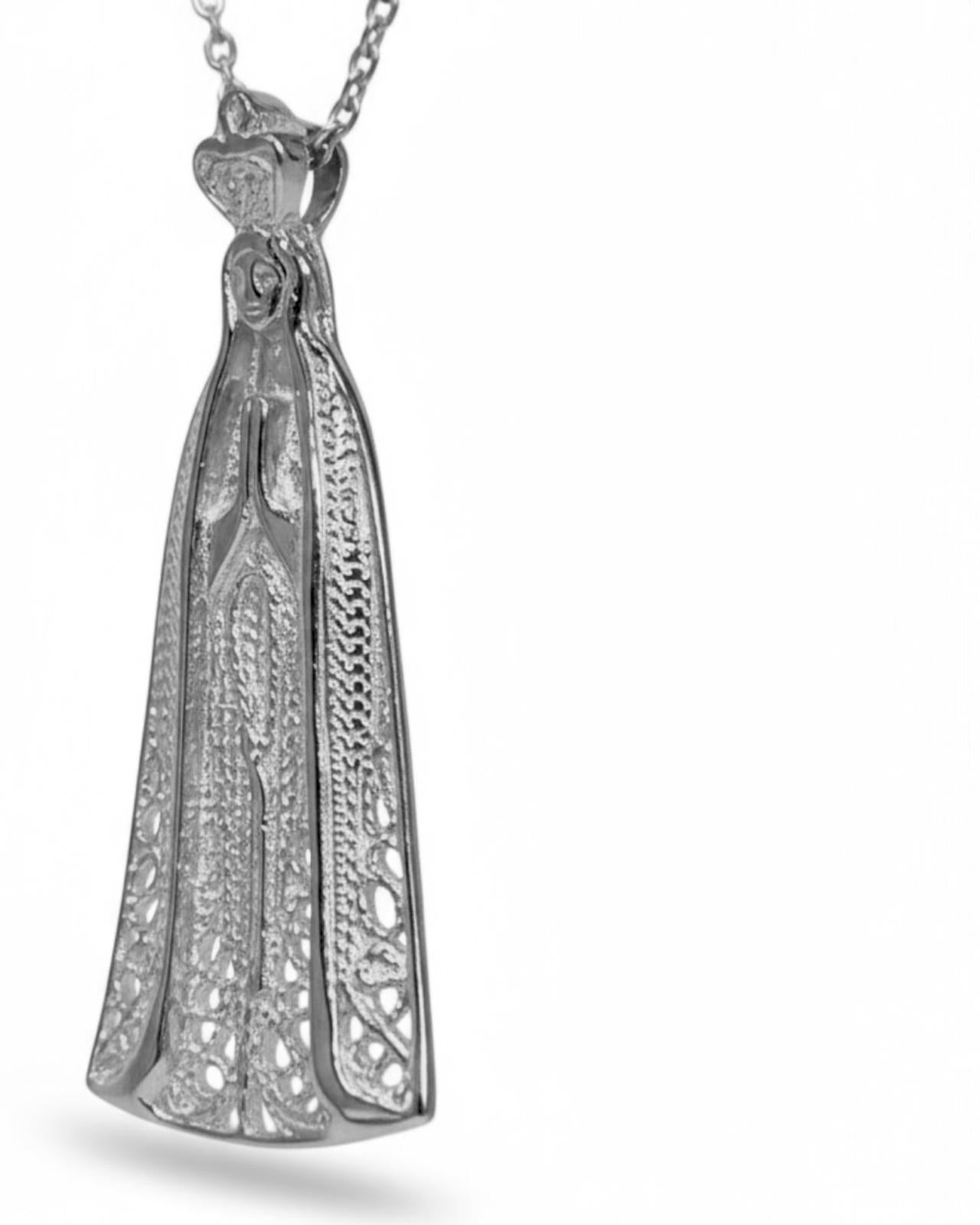 Colar Nossa Senhora de Fátima em Prata