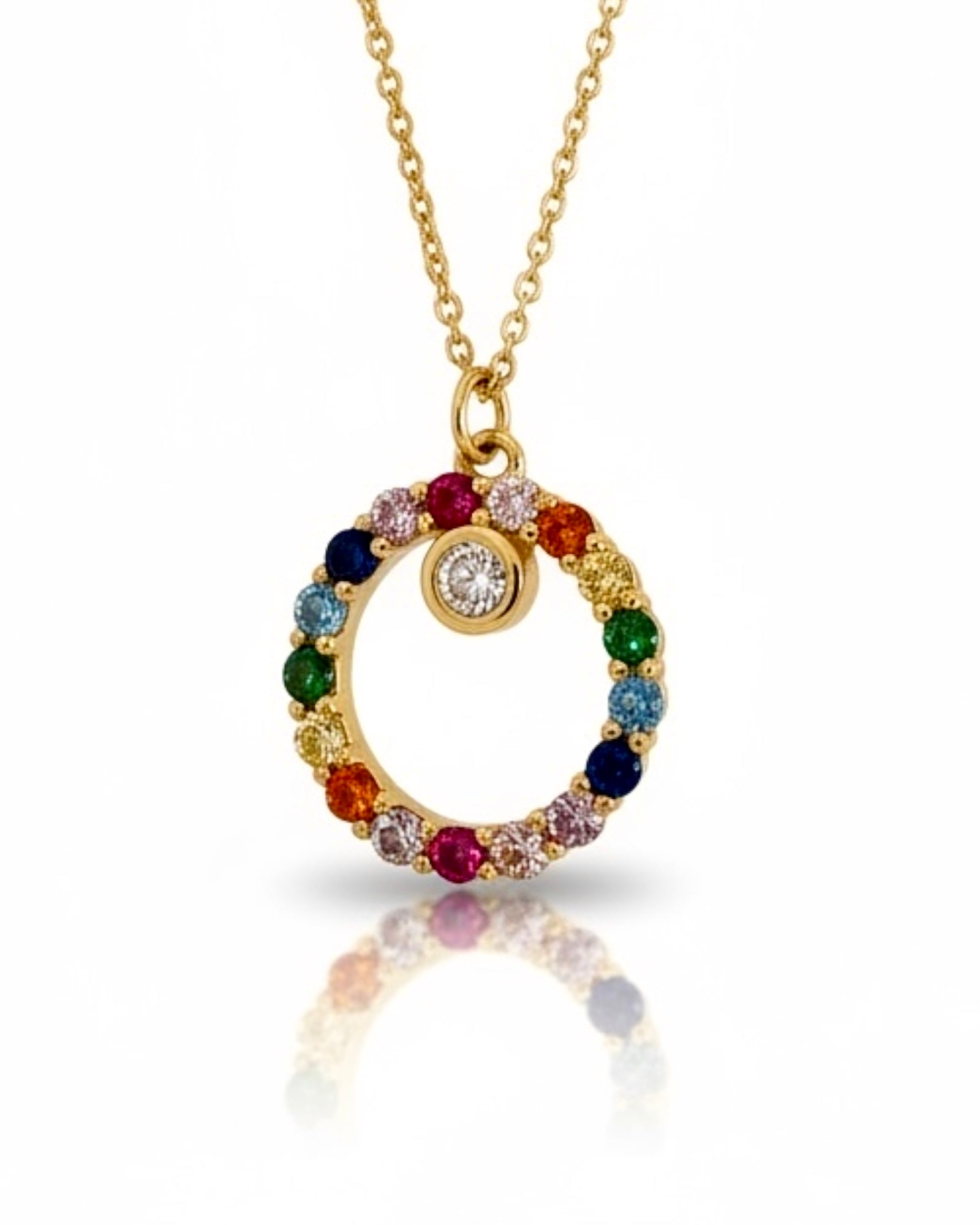 Rainbow Necklace in Gold-Plated Silver
