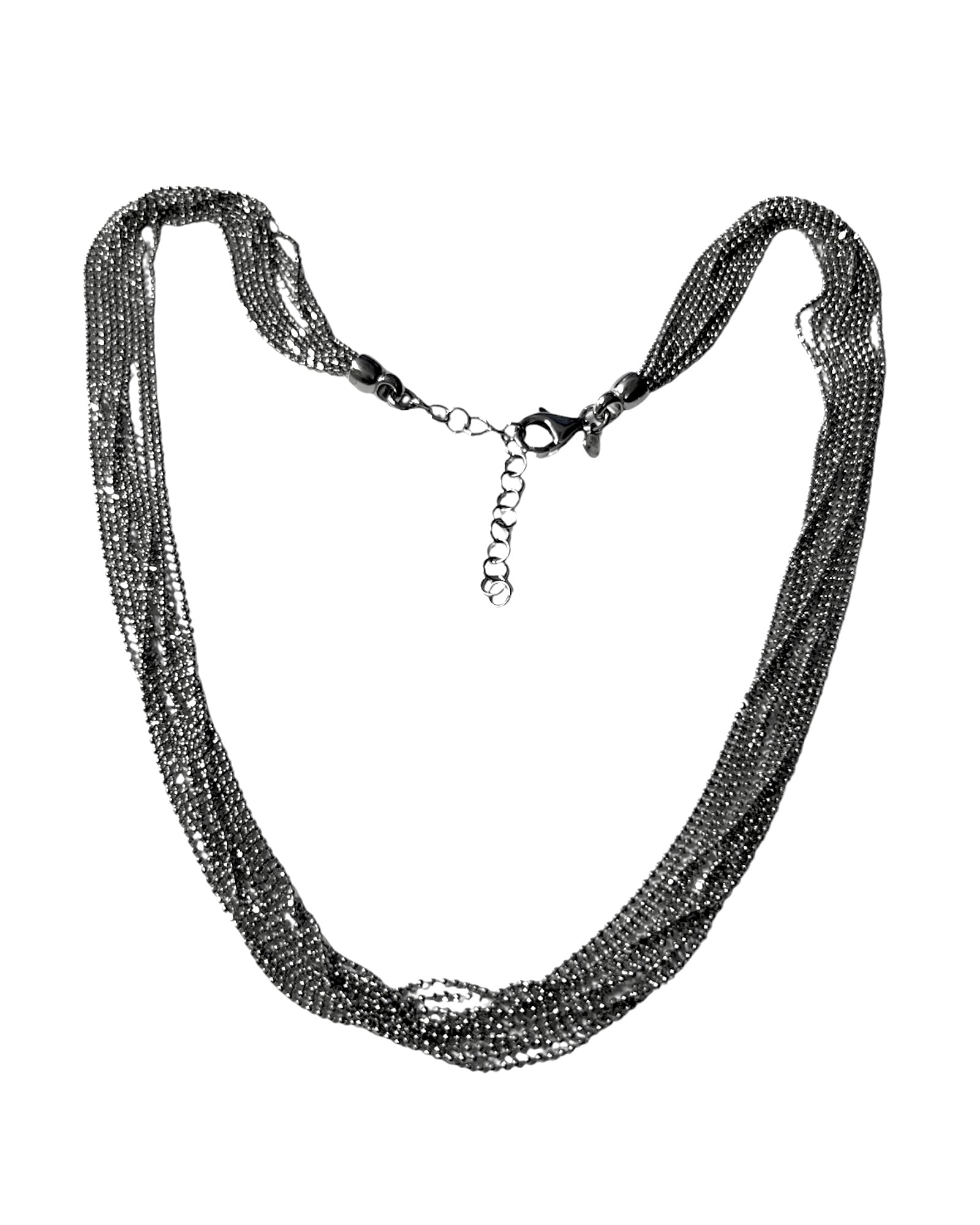 Gradient Mesh Sphere Necklace in Silver