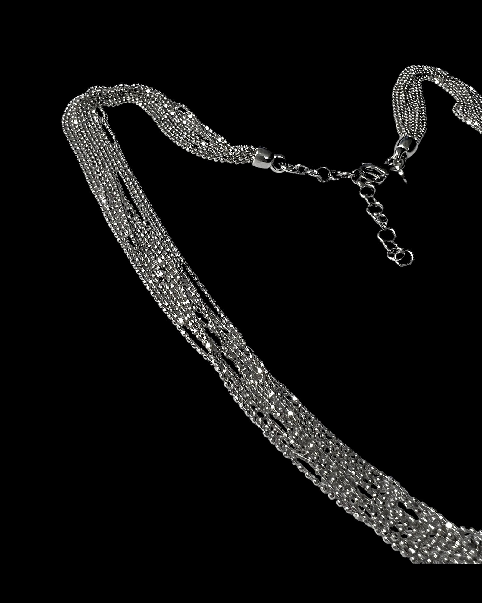 Gradient Mesh Sphere Necklace in Silver