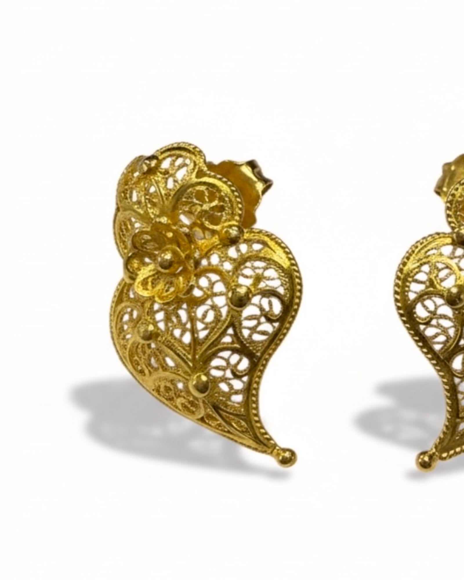 Brincos Coração de Viana em Ouro