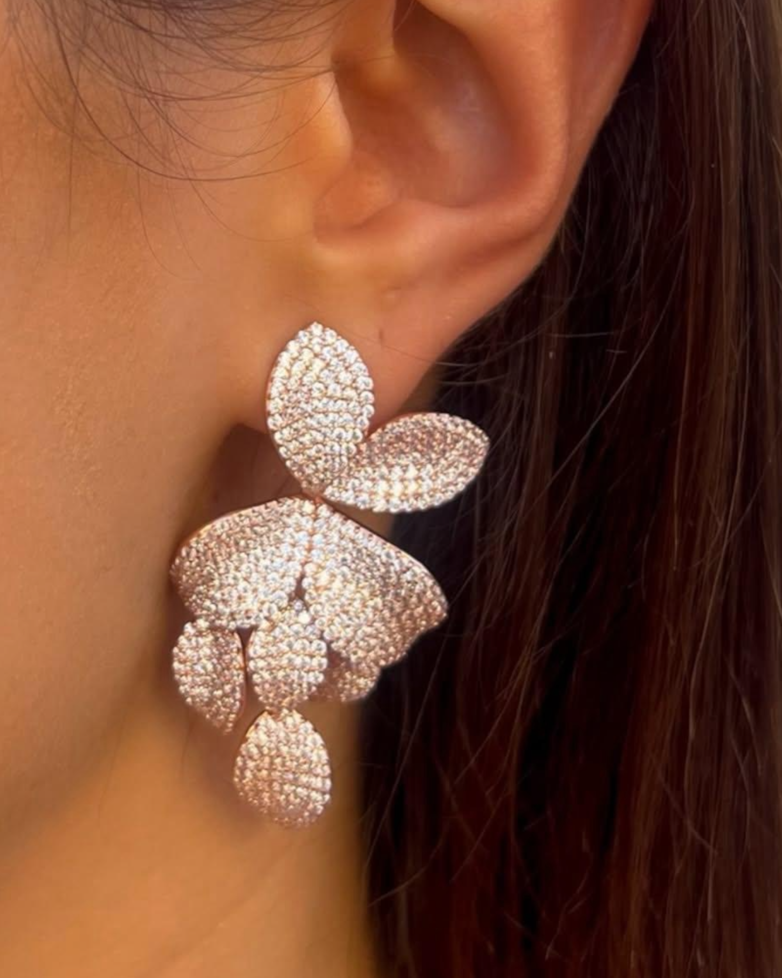 Silver Petal Earrings