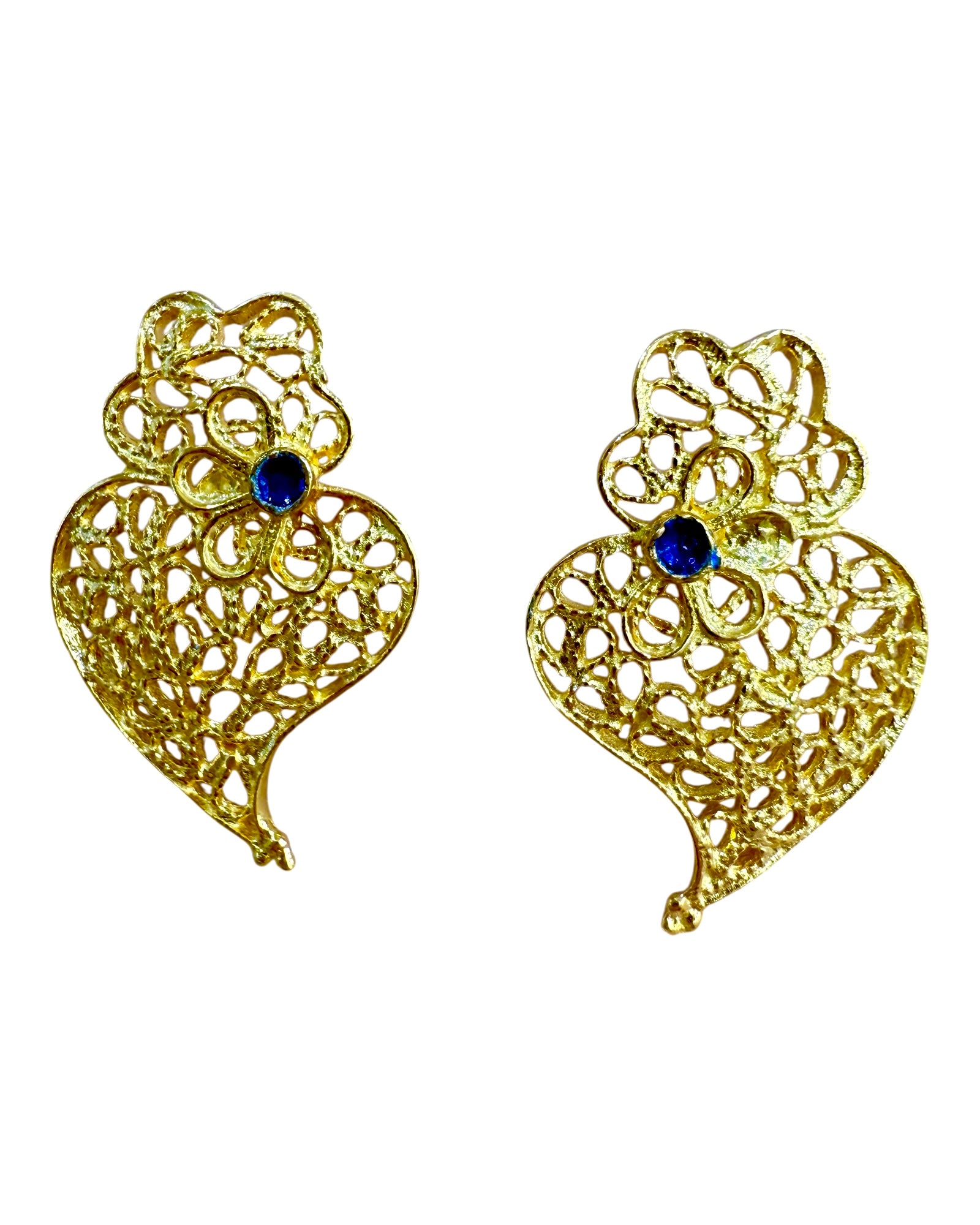Viana Heart Earrings in Gold Plated Silver