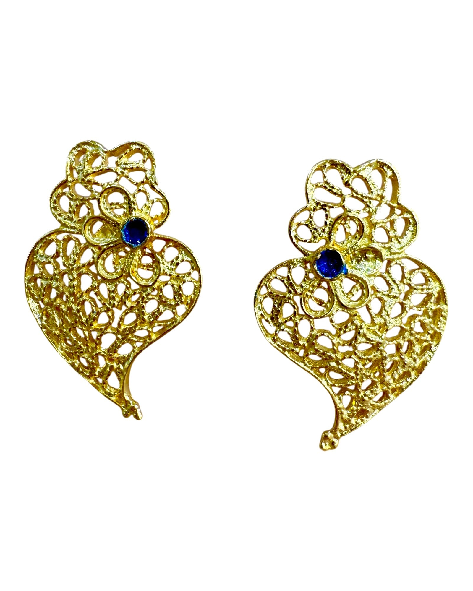 Viana Heart Earrings in Gold Plated Silver