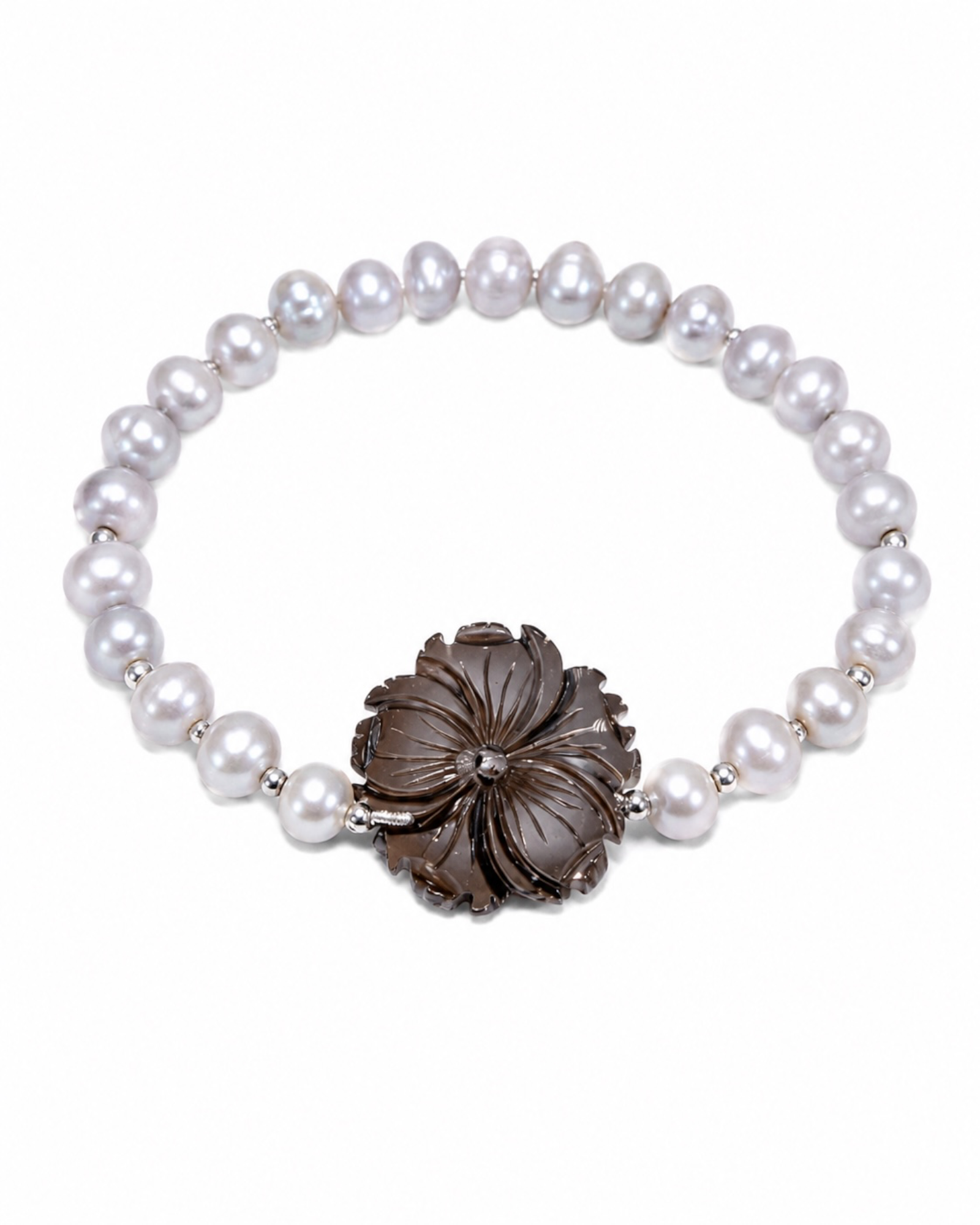 Pulseira Pérolas Cor Cinza