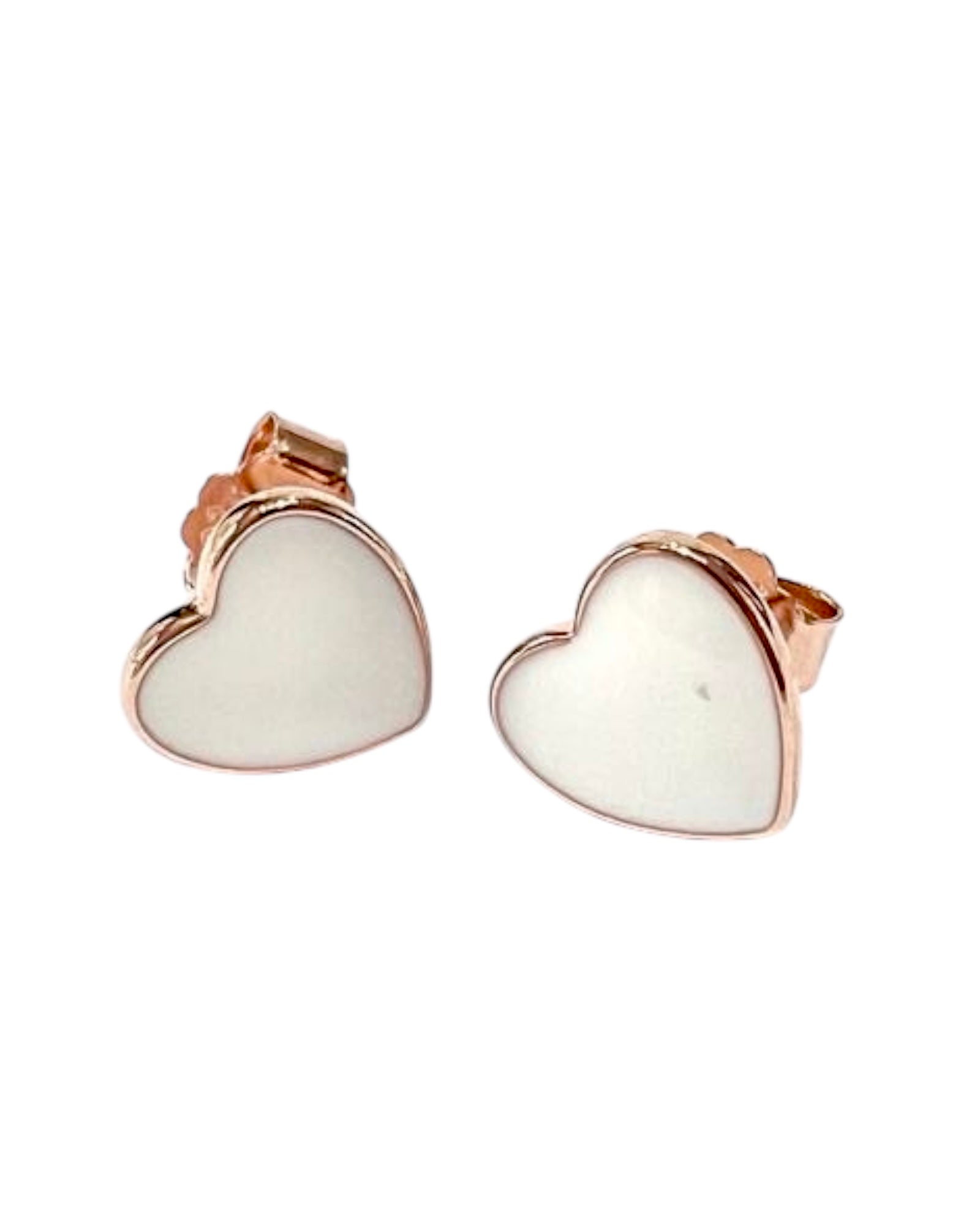 Pink Silver Heart Earrings