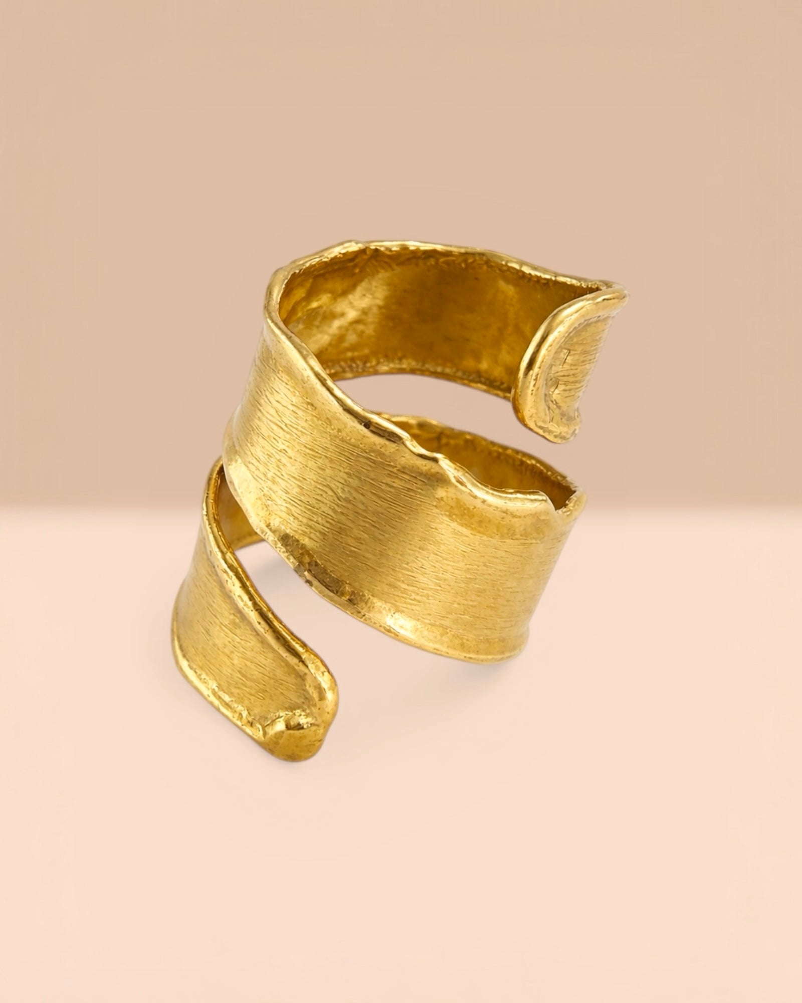 Adjustable Spiral Ring in Gold-Plated Silver