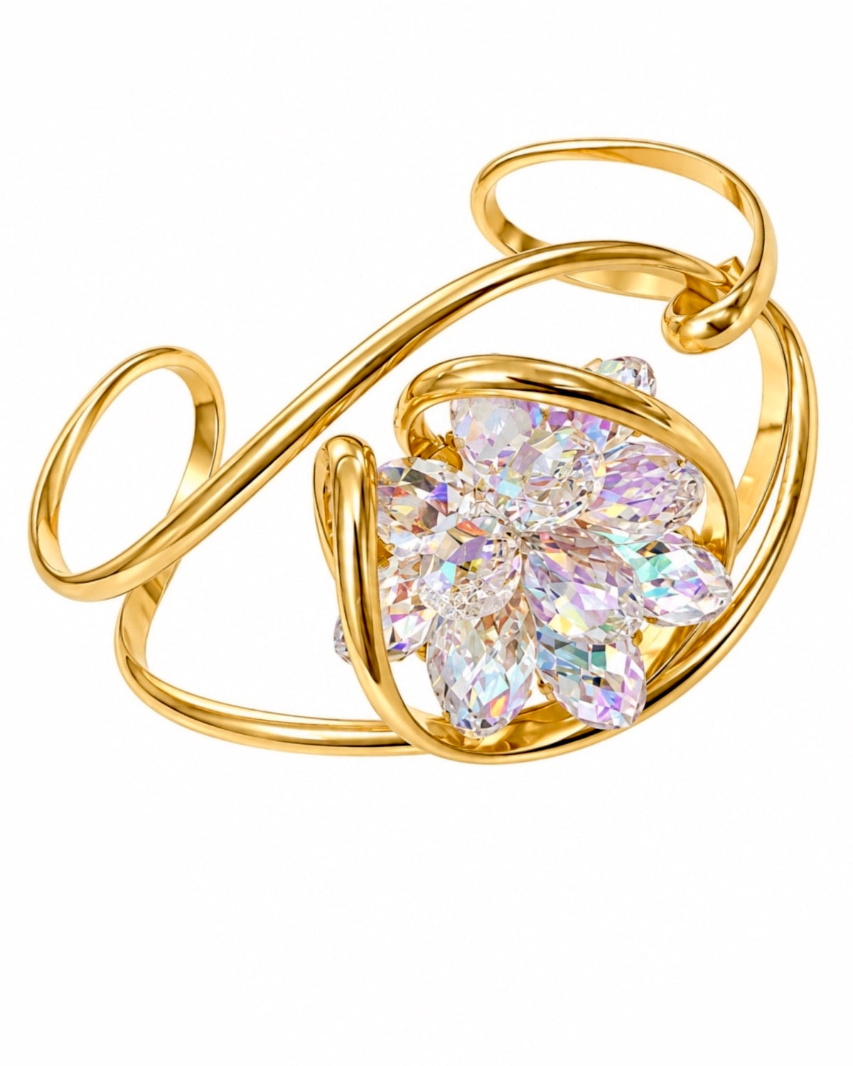 Slave Bracelet / Bracelet with Stones in Gold-Plated Silver