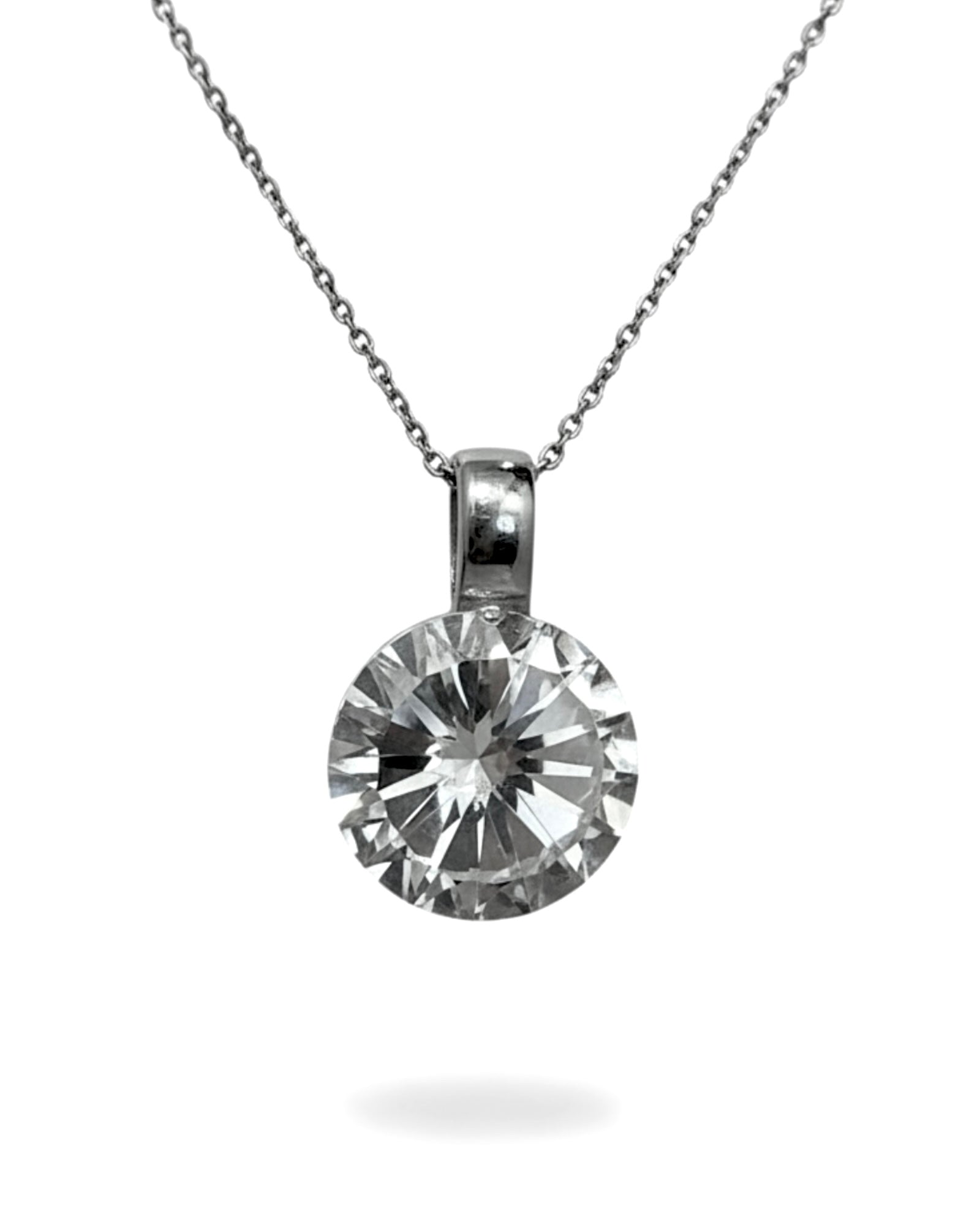 Silver Solitaire Necklace