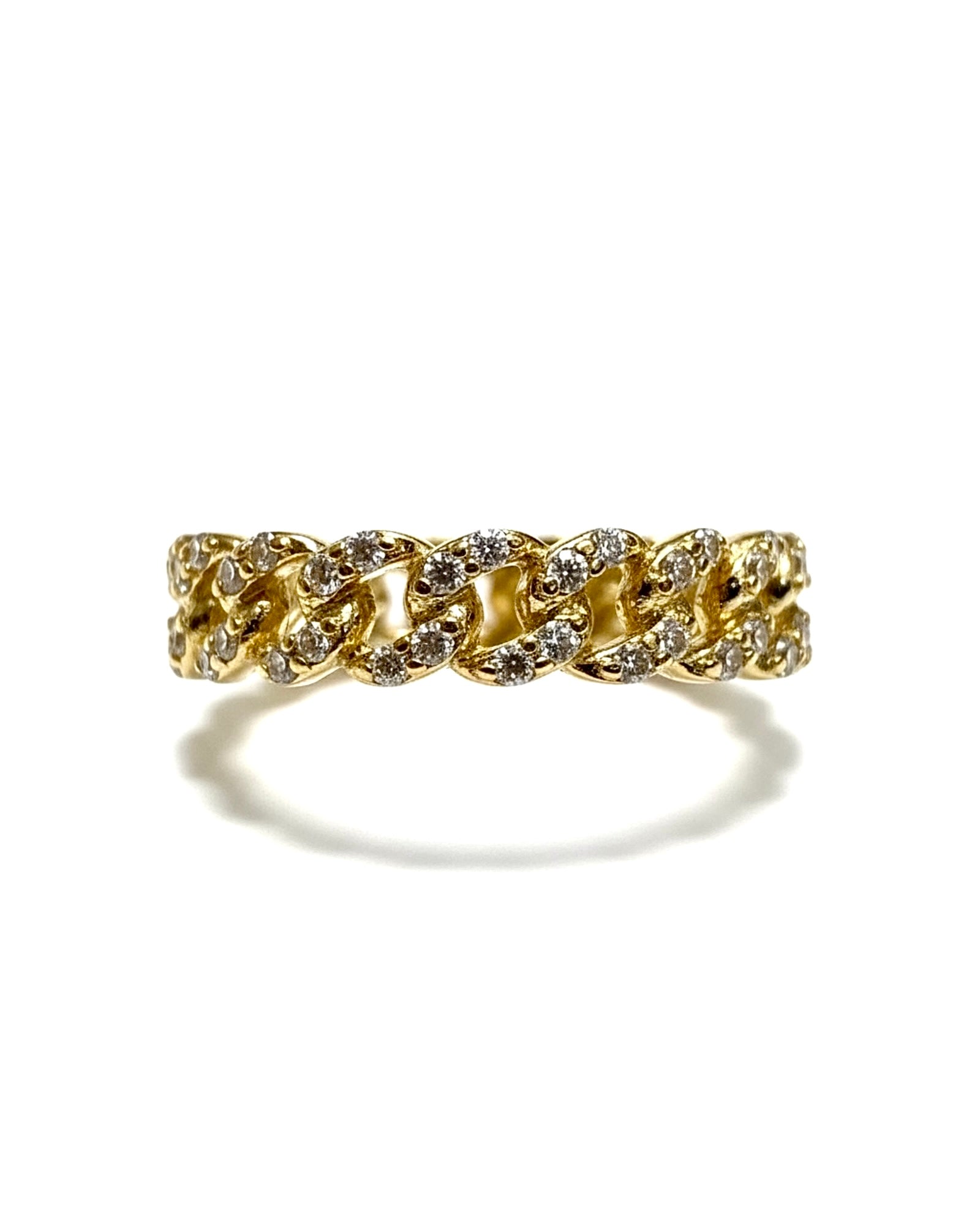 Gold-plated silver chain ring