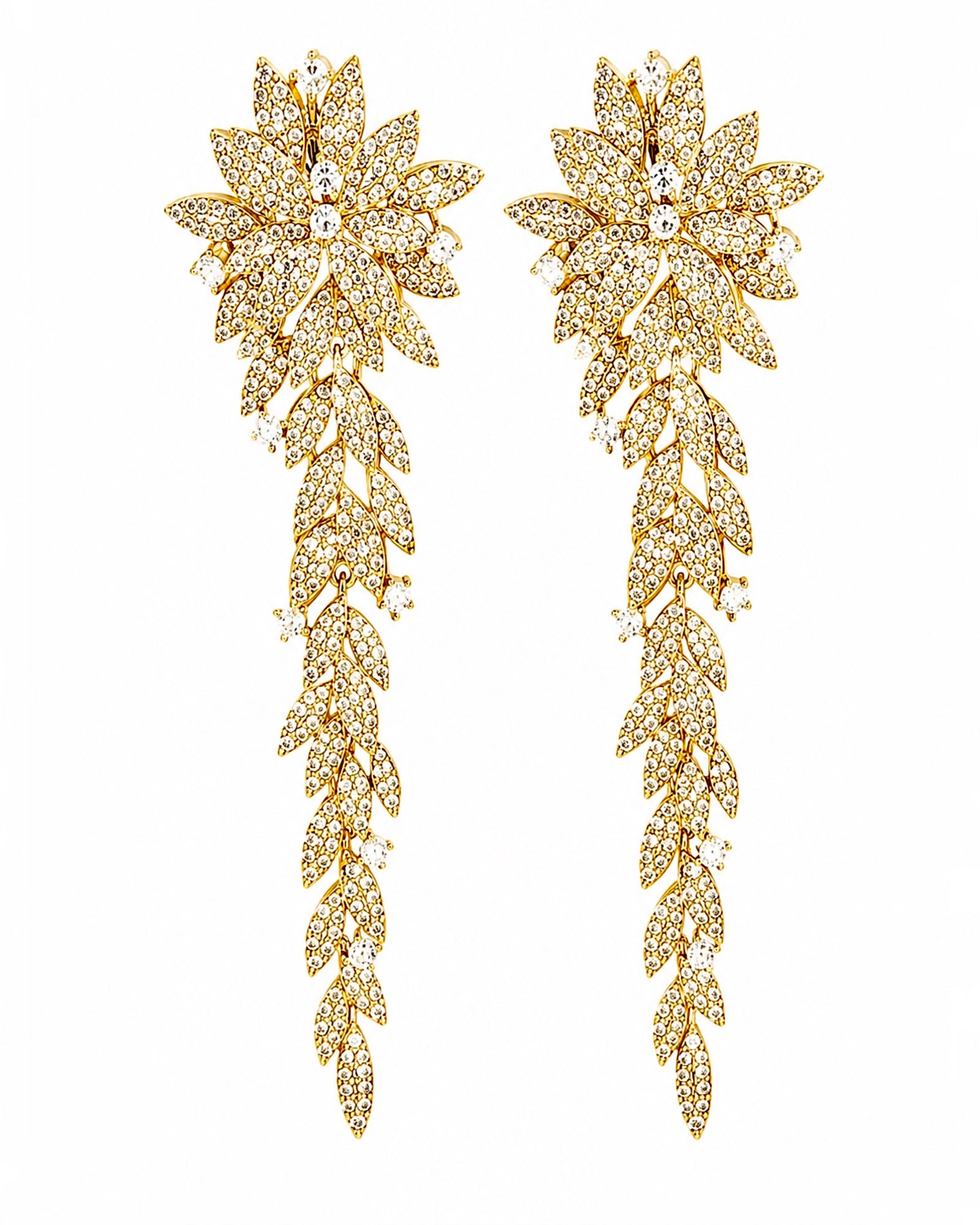 Gold-plated silver flower earrings