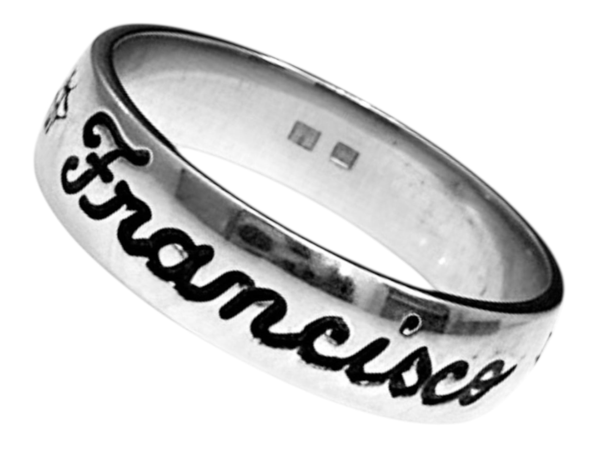 Anel com nome Francisco em Prata (personalizavel)