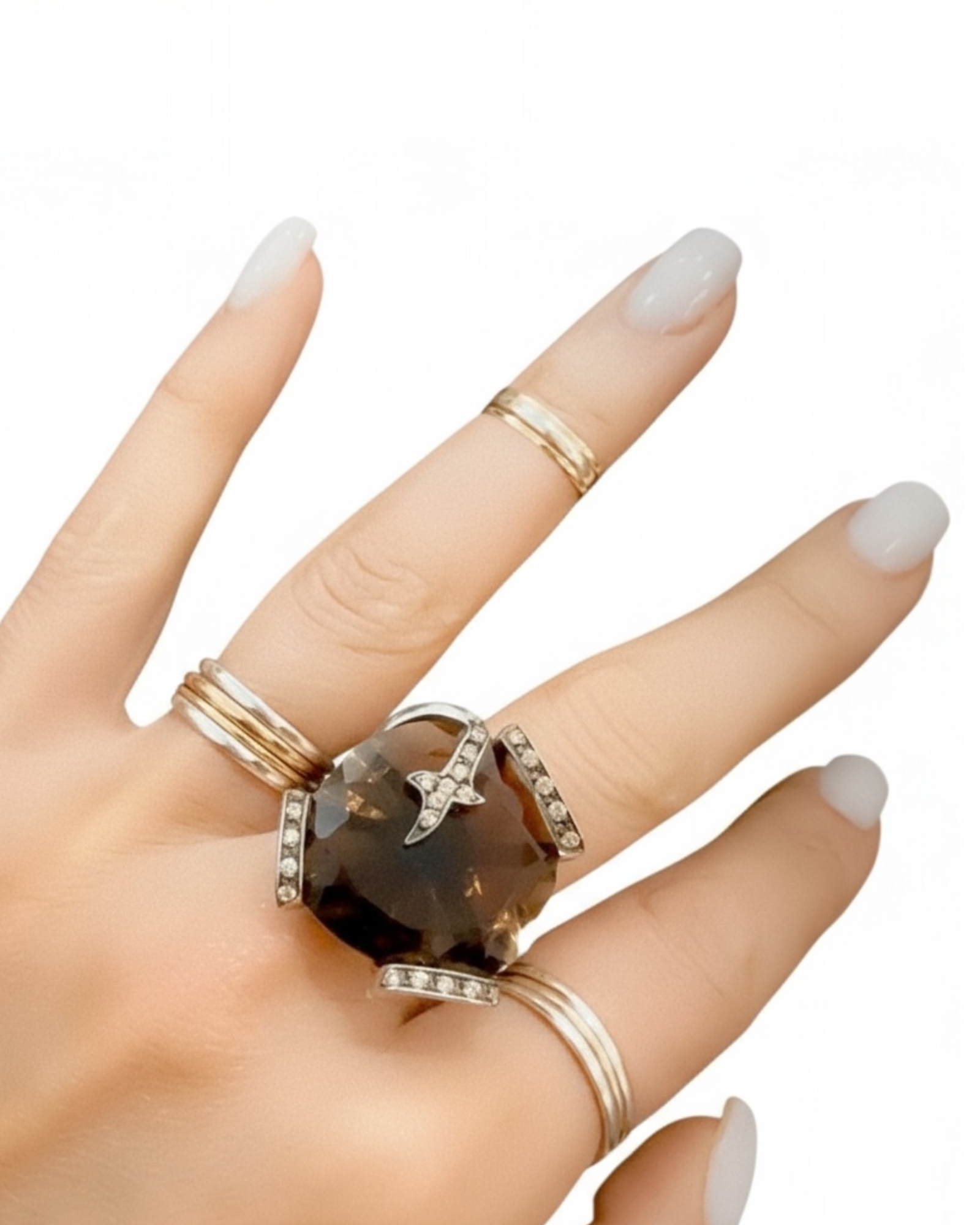 Brown Stone Ring in Silver