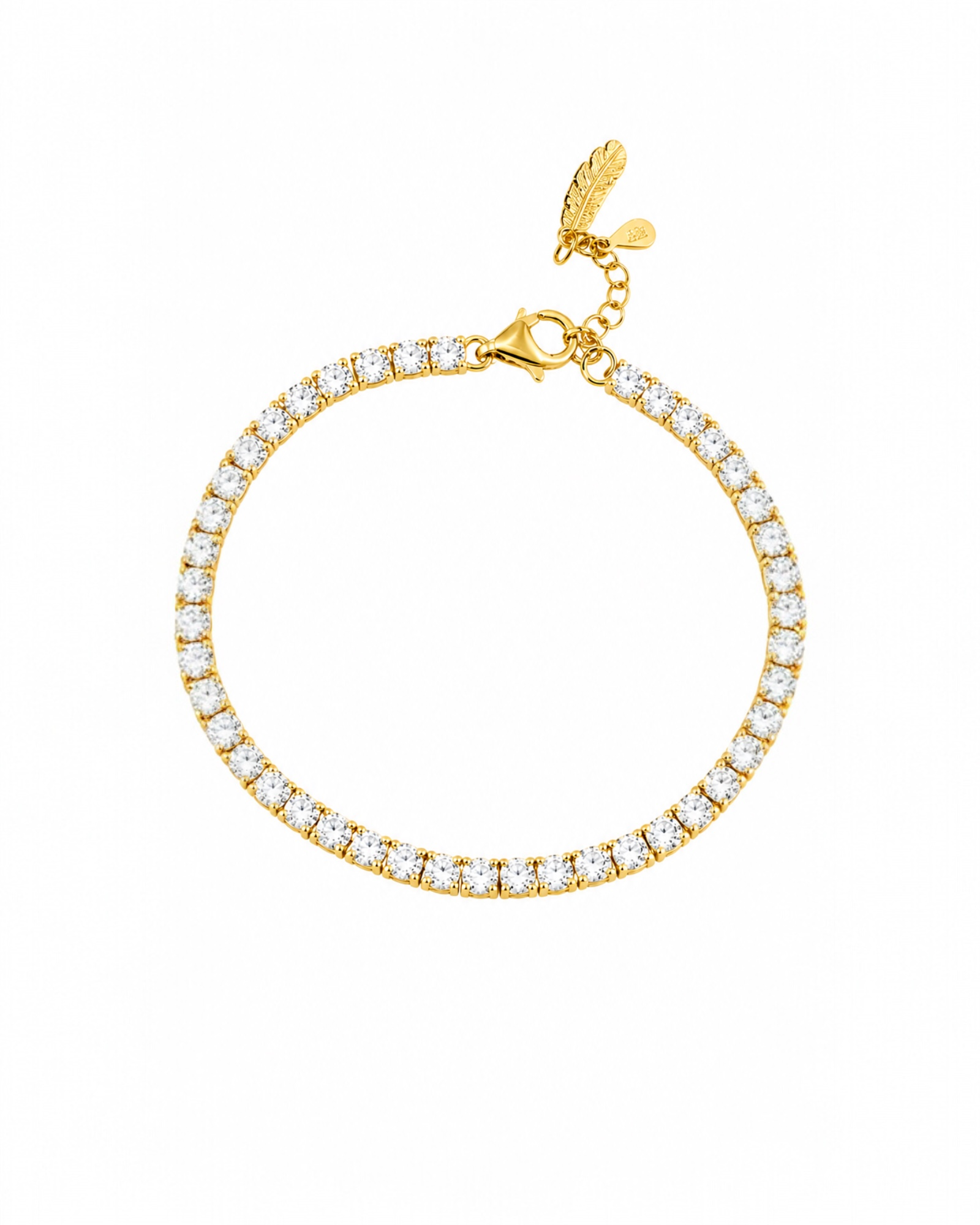 Pulseira com Brilho em Prata Dourada