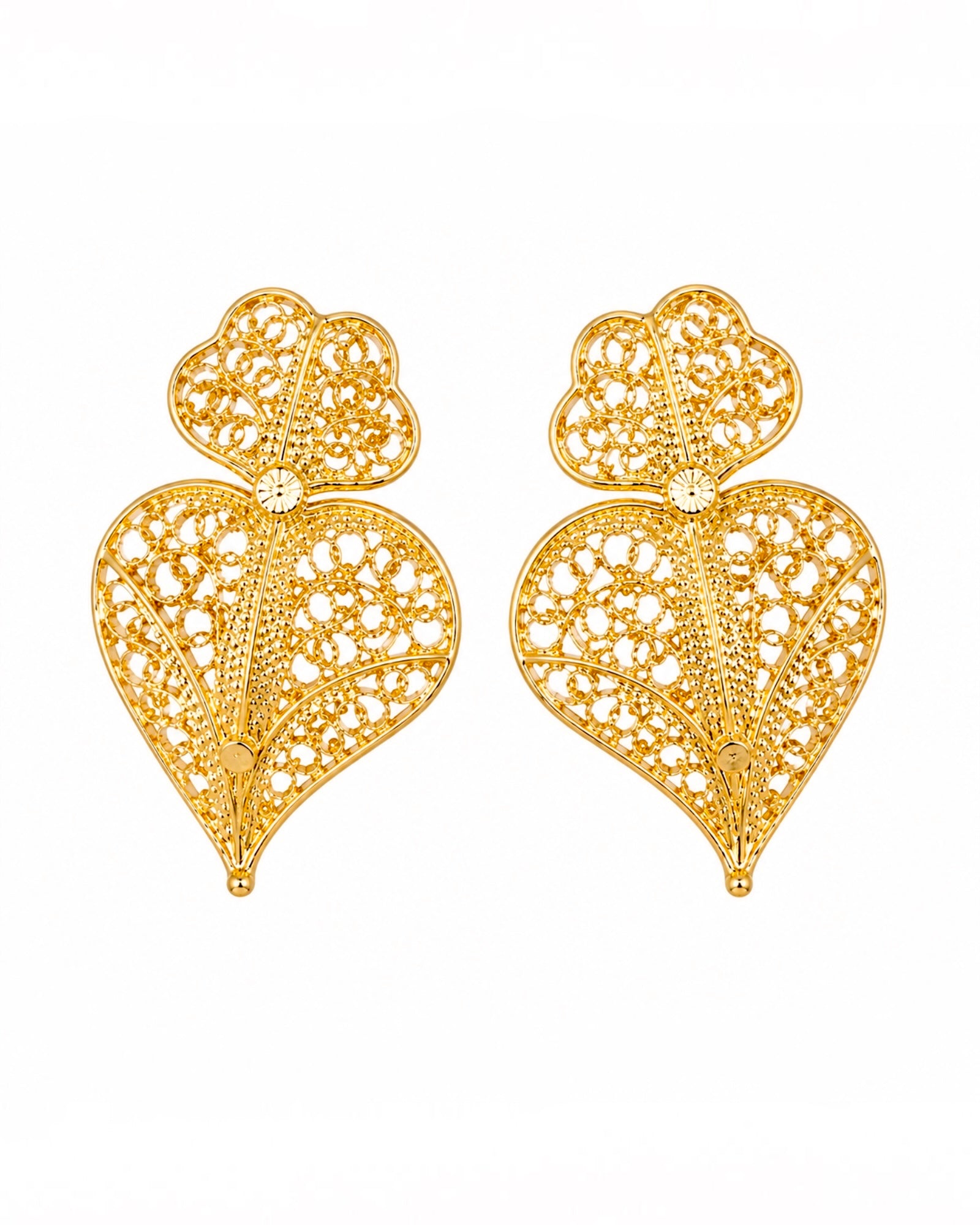 Viana Heart Earrings in Gold-Plated Silver