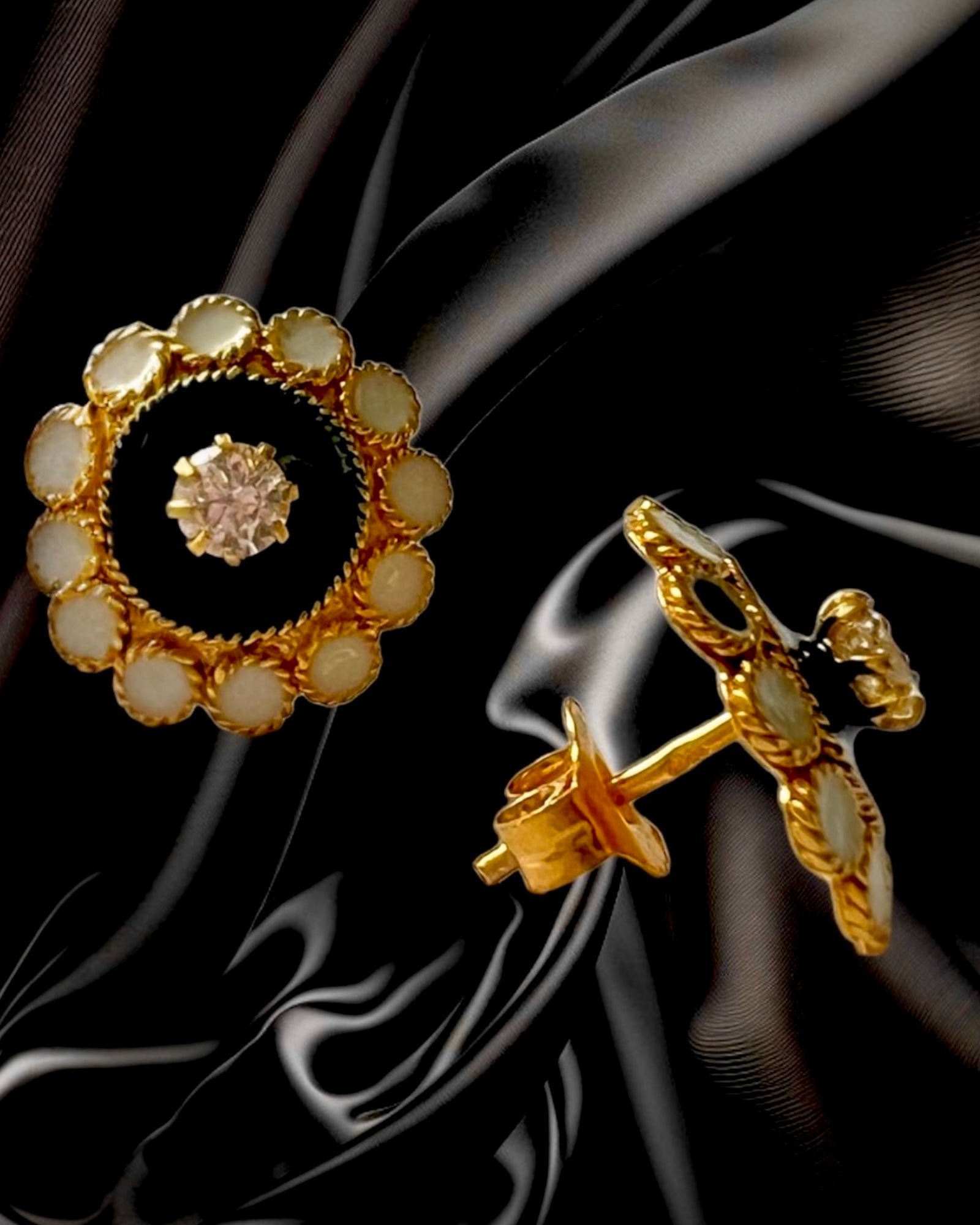 Blue Snail Earrings in Gold Plated Silver