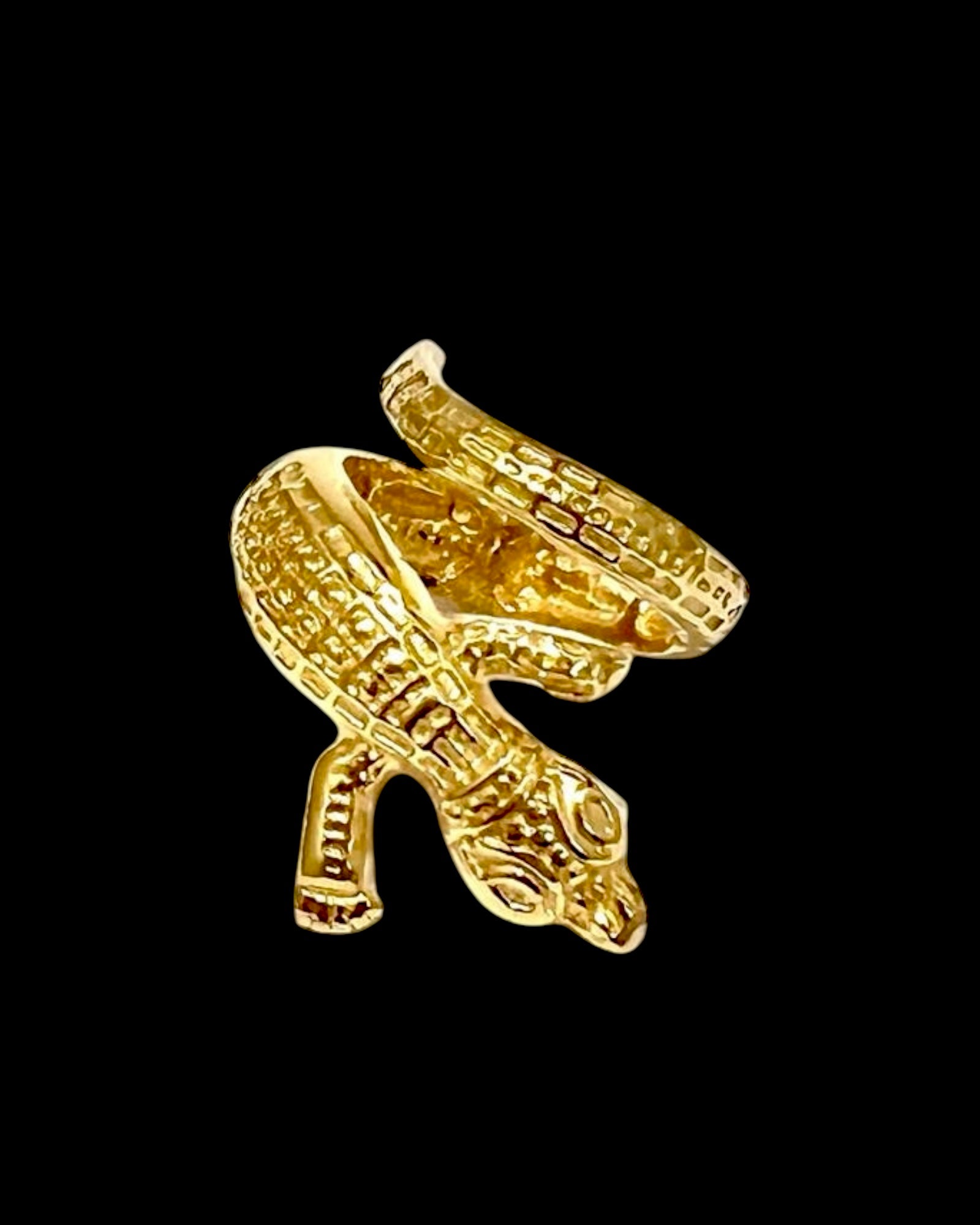 Lizard Ring in gold-plated silver
