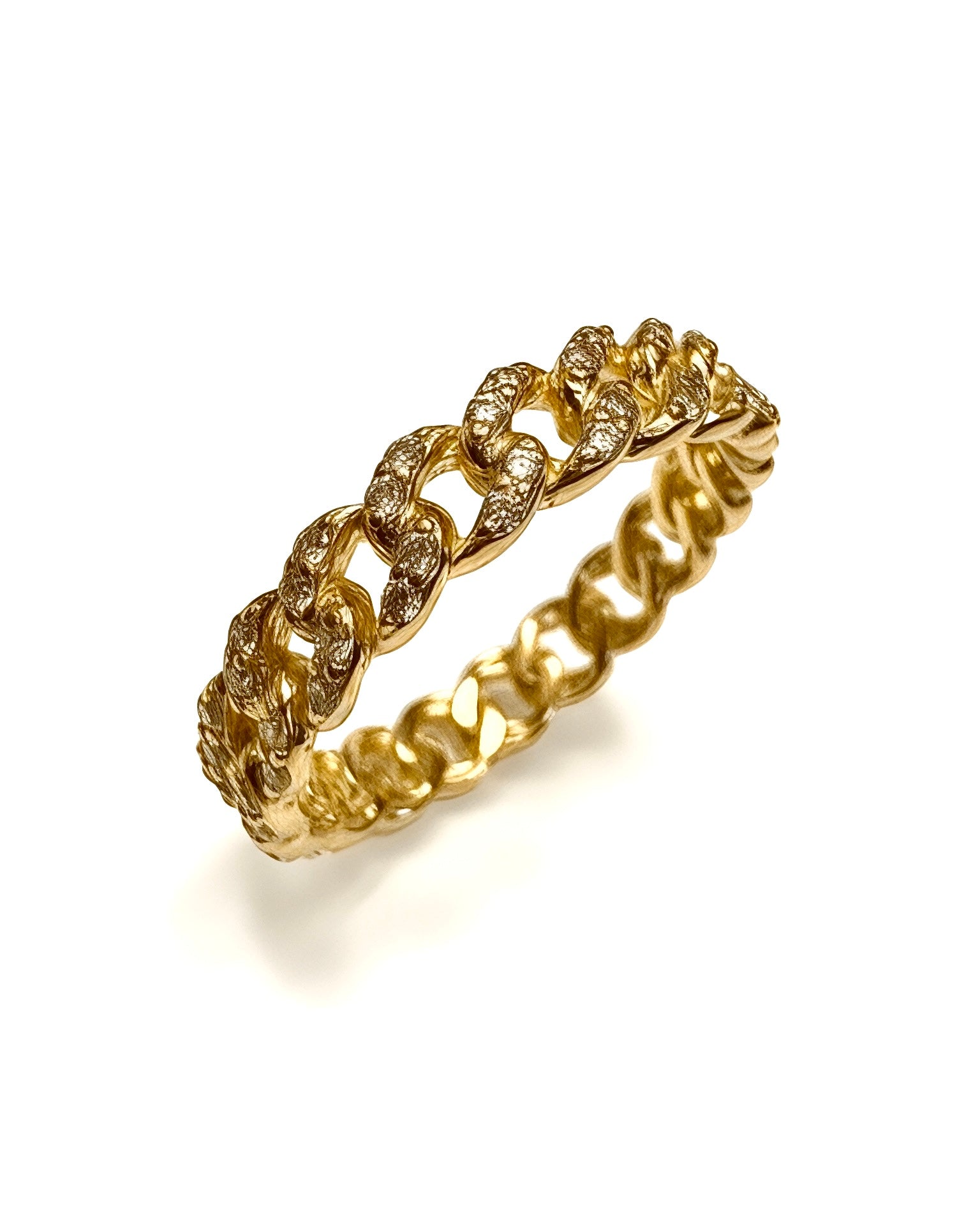 Gold-plated silver chain ring