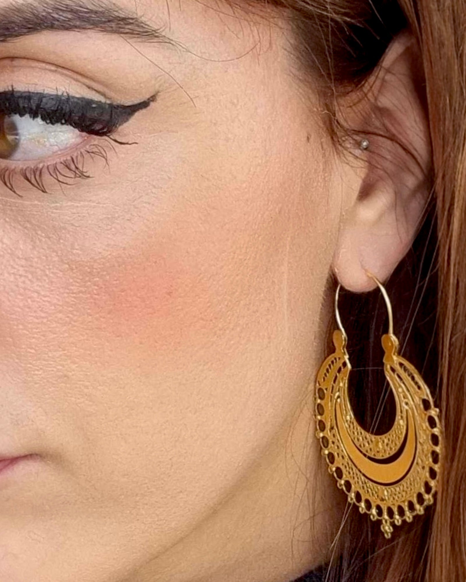 Filigree Earrings in Gold Plated Silver