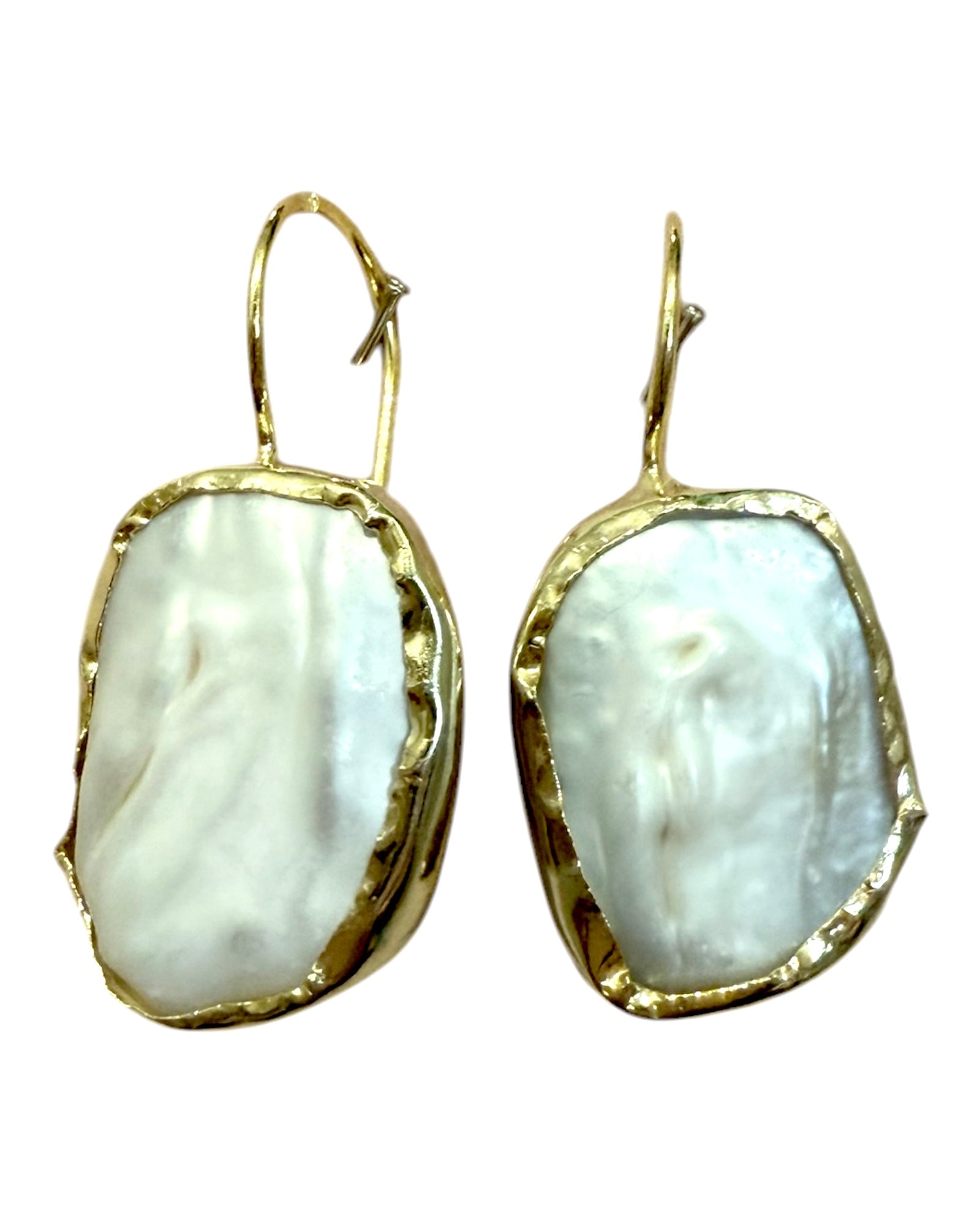 Flower Earrings with Pearls in Gold Plated Silver
