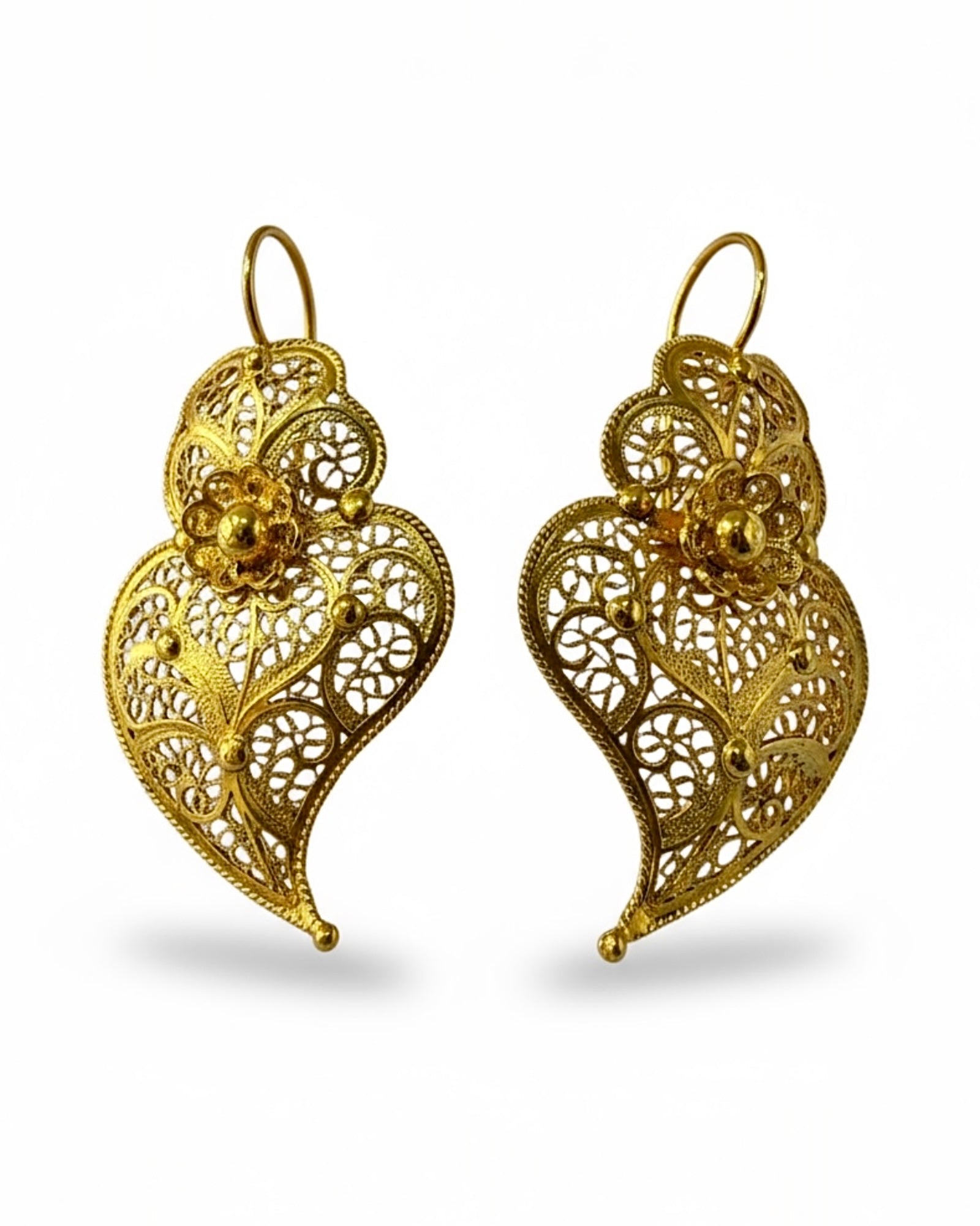 Brincos Coração de Viana em Ouro