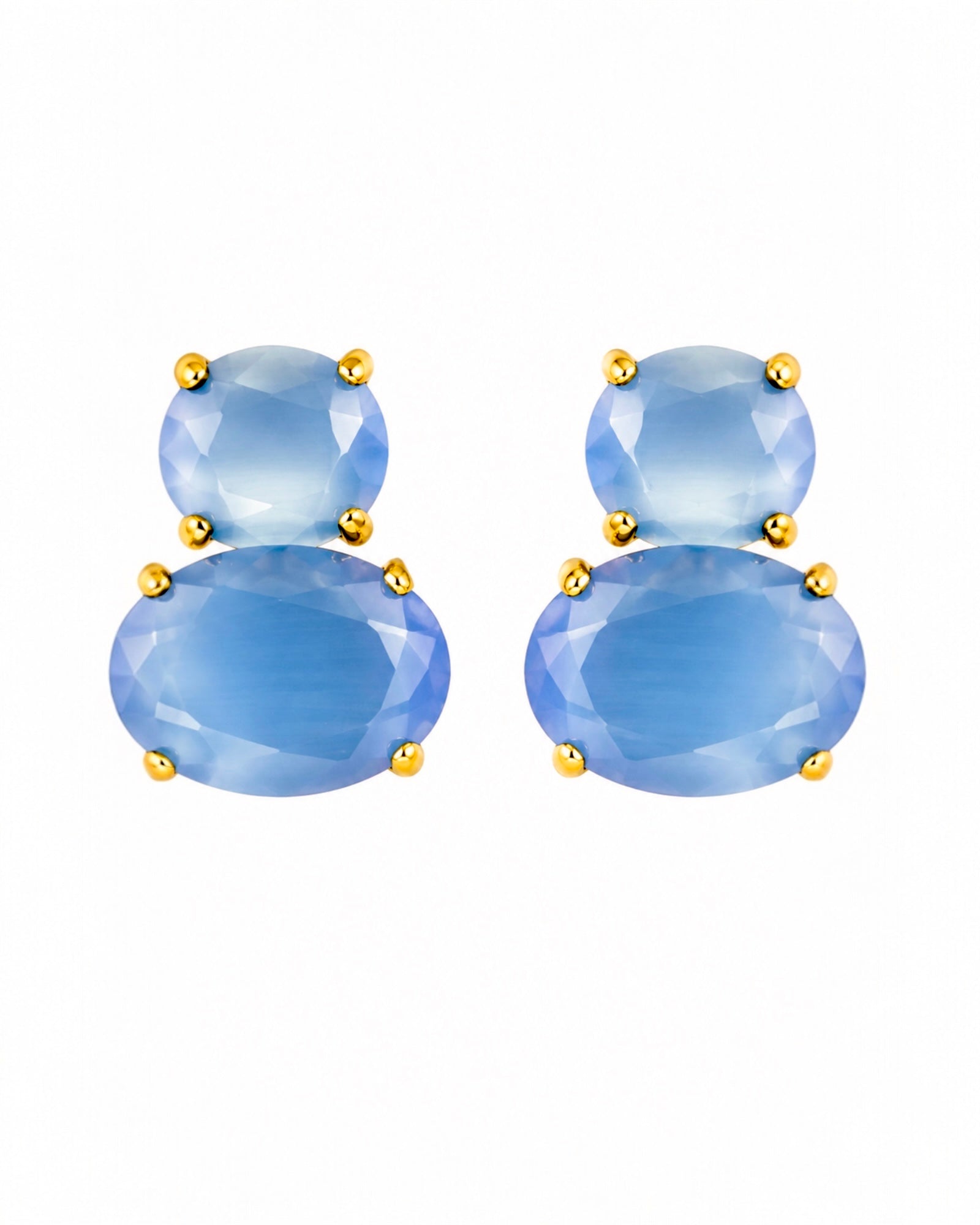 Blue Stone Earrings in Silver