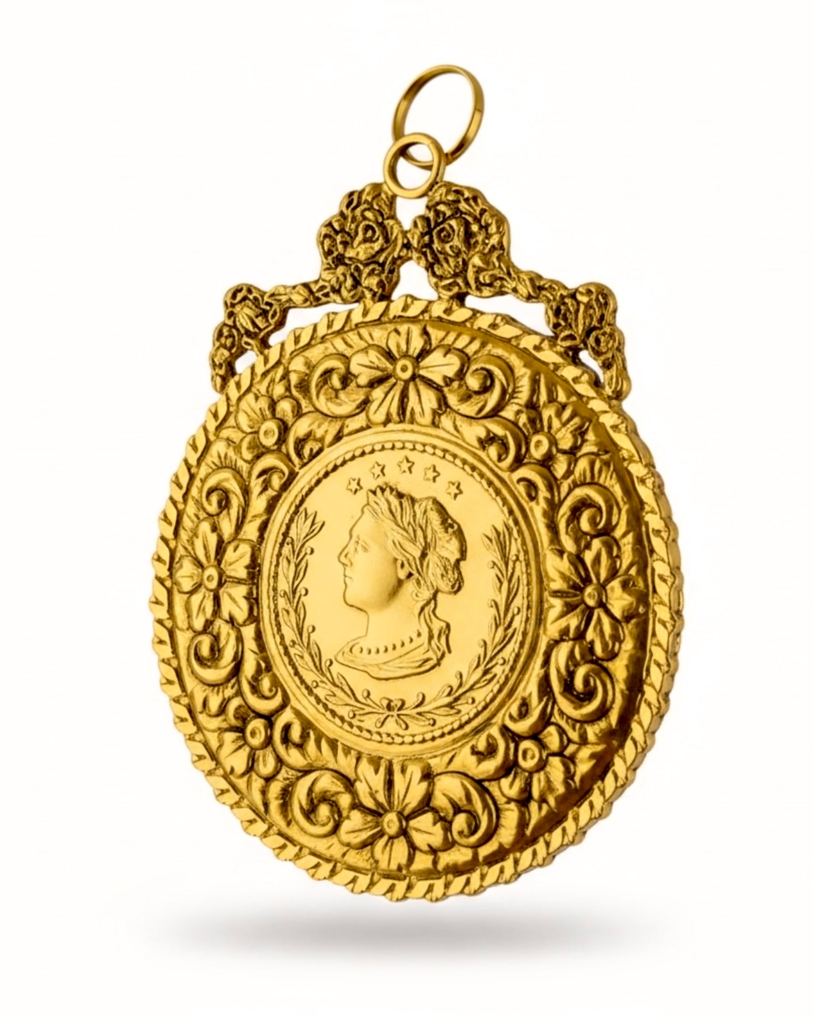 Medalha Imagem Libra em Prata Dourada