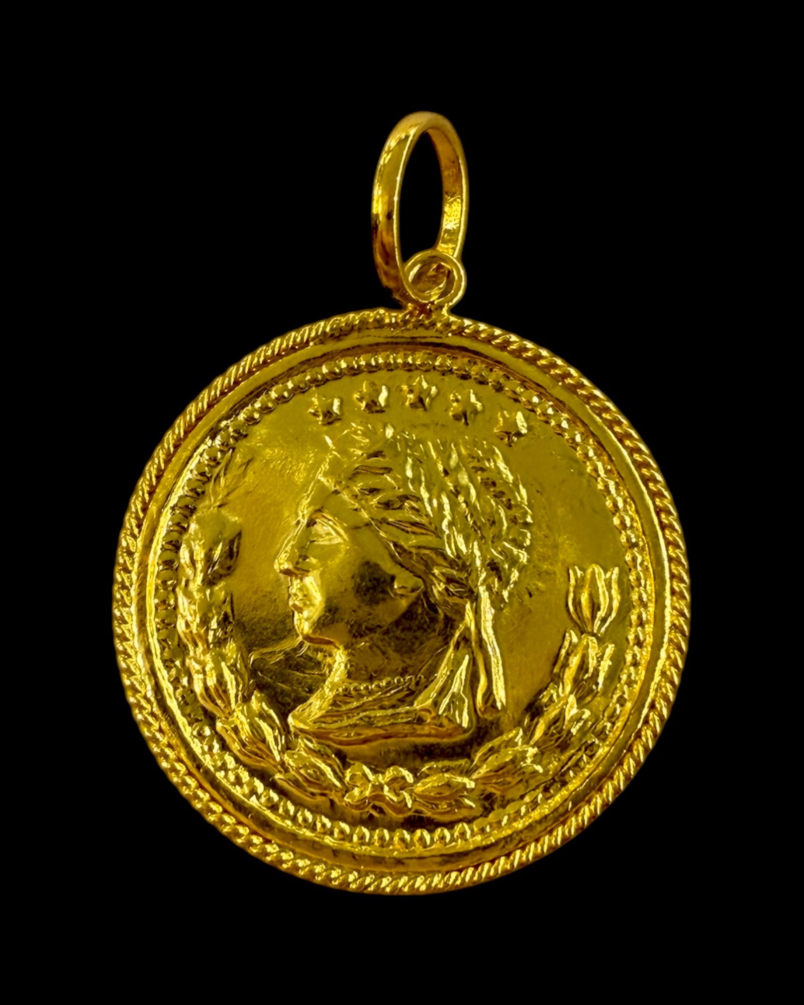 Medalha Imagem Libra em Prata Dourada