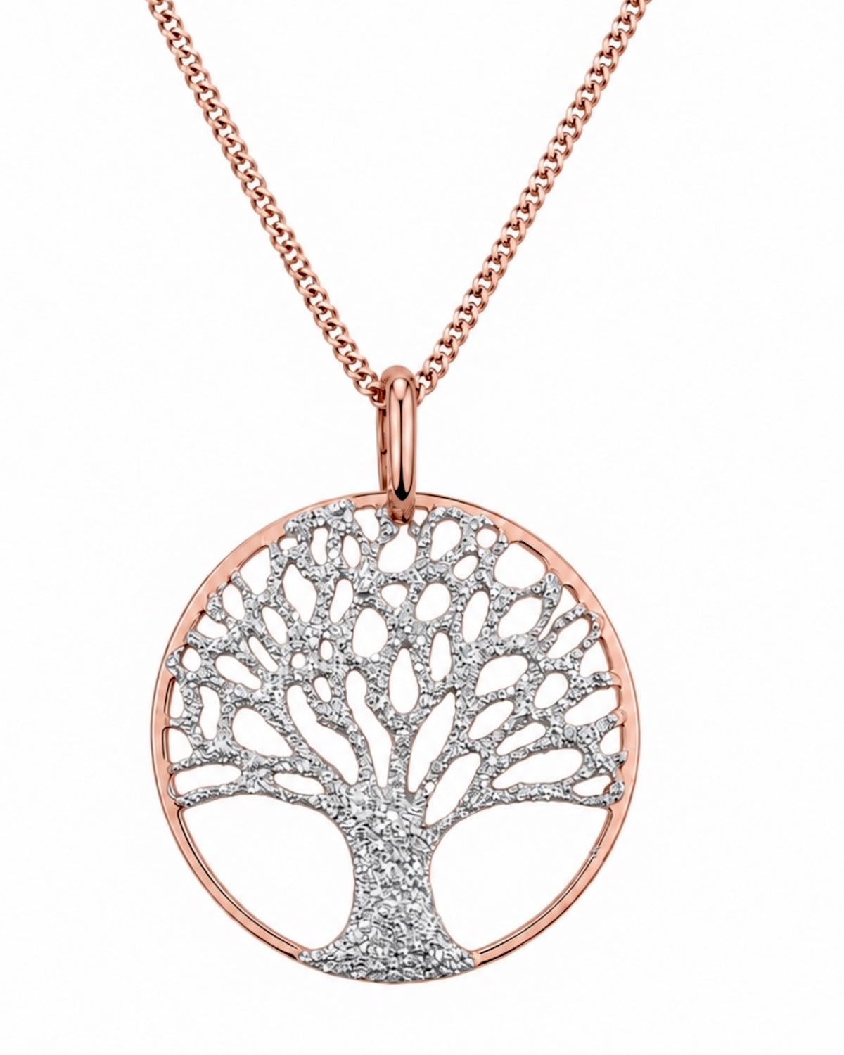 Tree of Life Necklace with Gold-Plated Silver Sparkle