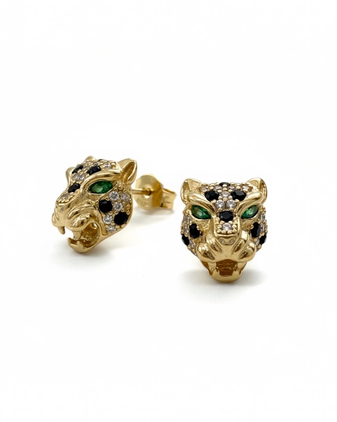 Panther Earrings in Gold-Plated Silver