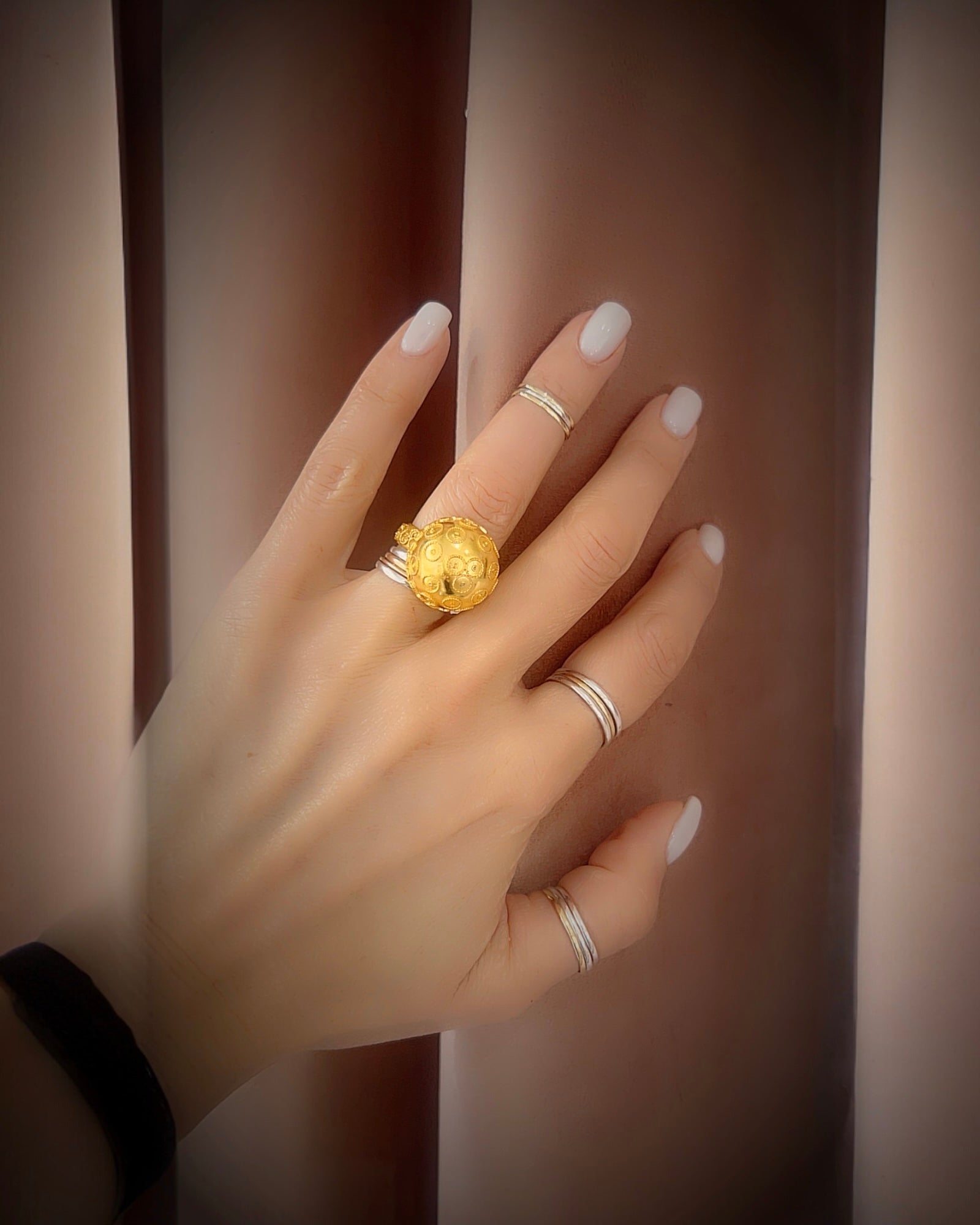 Viana Conta Ring in gold-plated silver