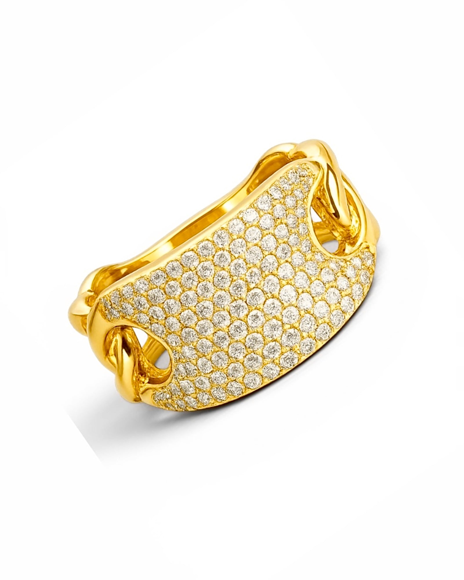 Gold-plated silver chain ring