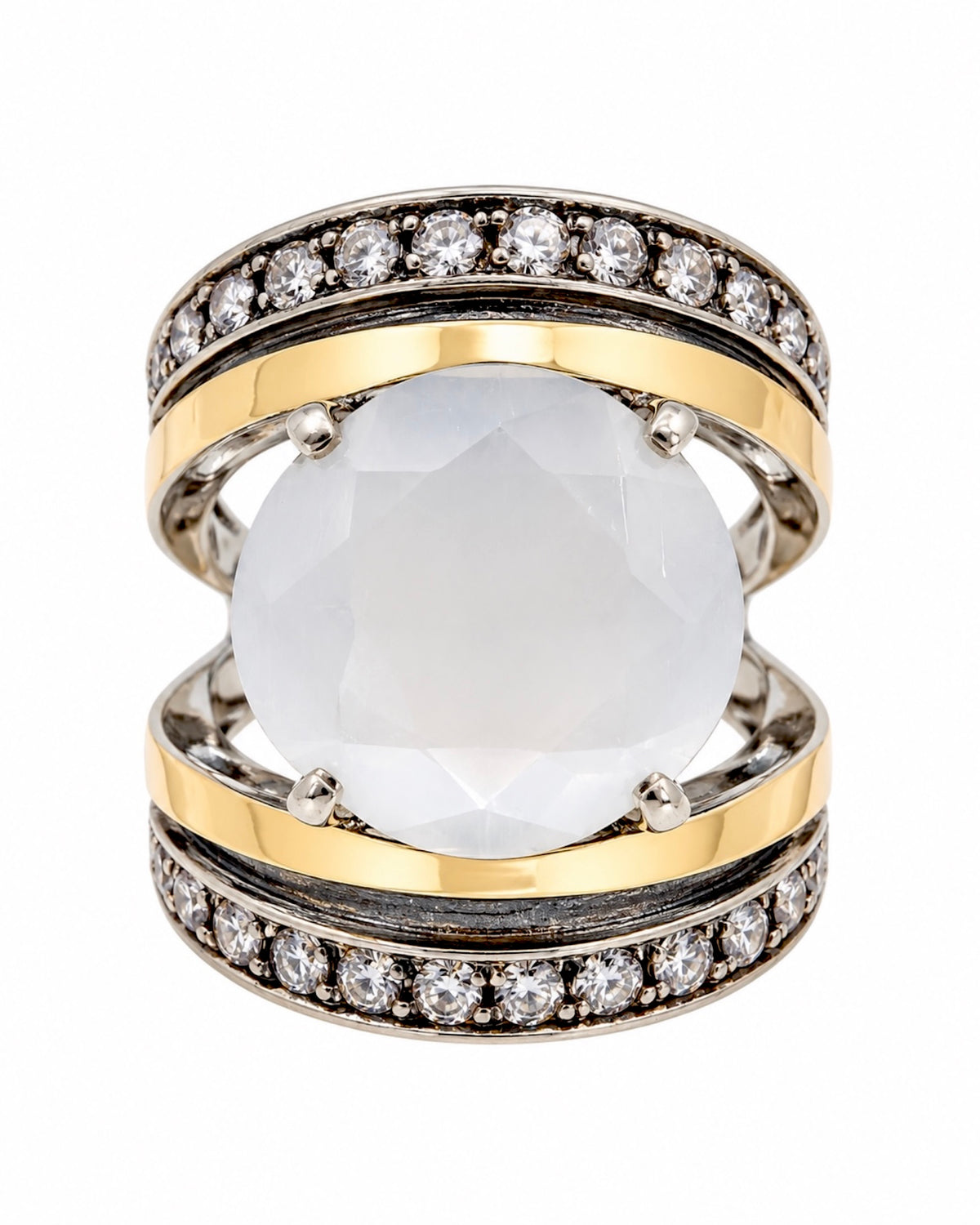 Wedding Ring in Silver and Gold