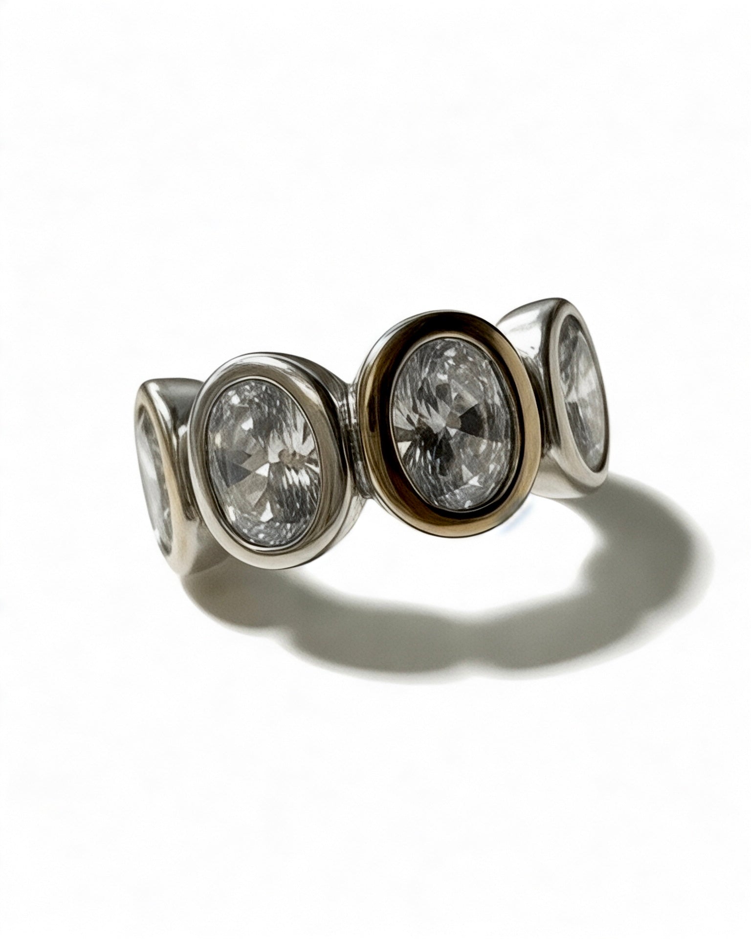 Silver and Gold Ring with Sparkle