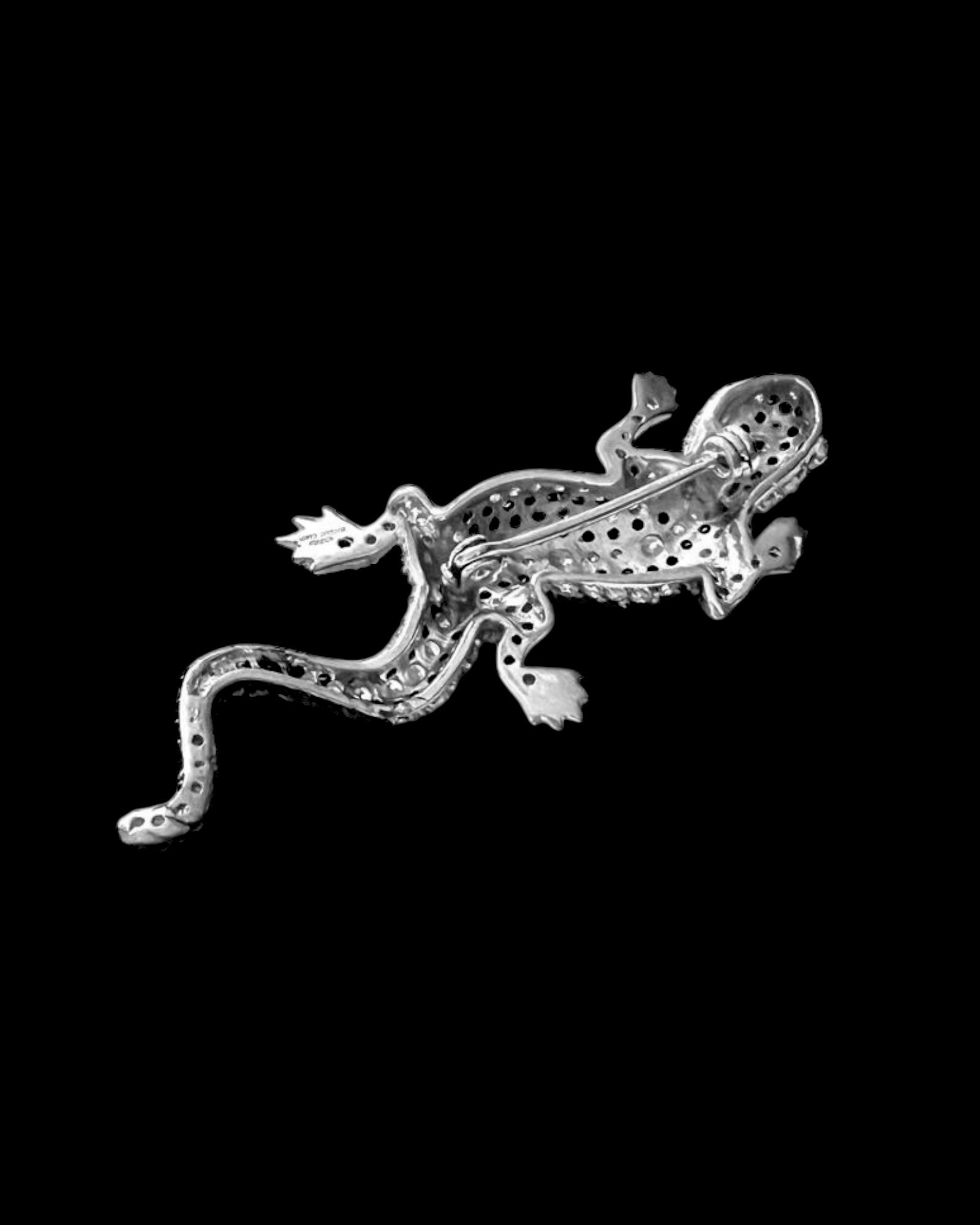 Alfinete Lagarto em Prata