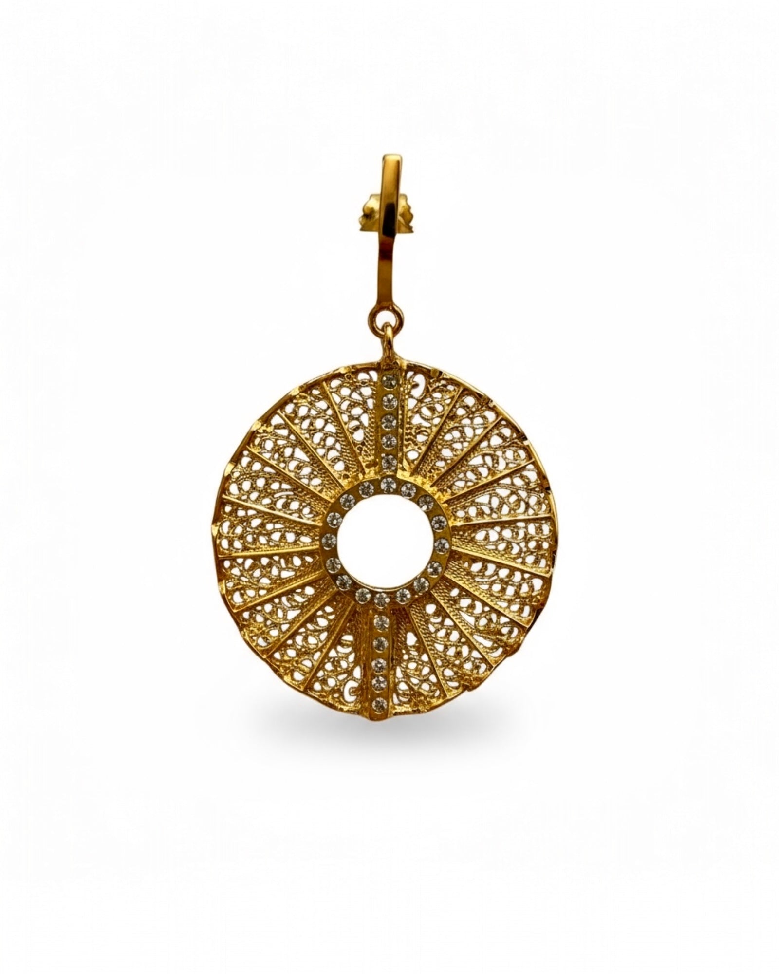 Filigree Circle Earrings in Gold-Plated Silver