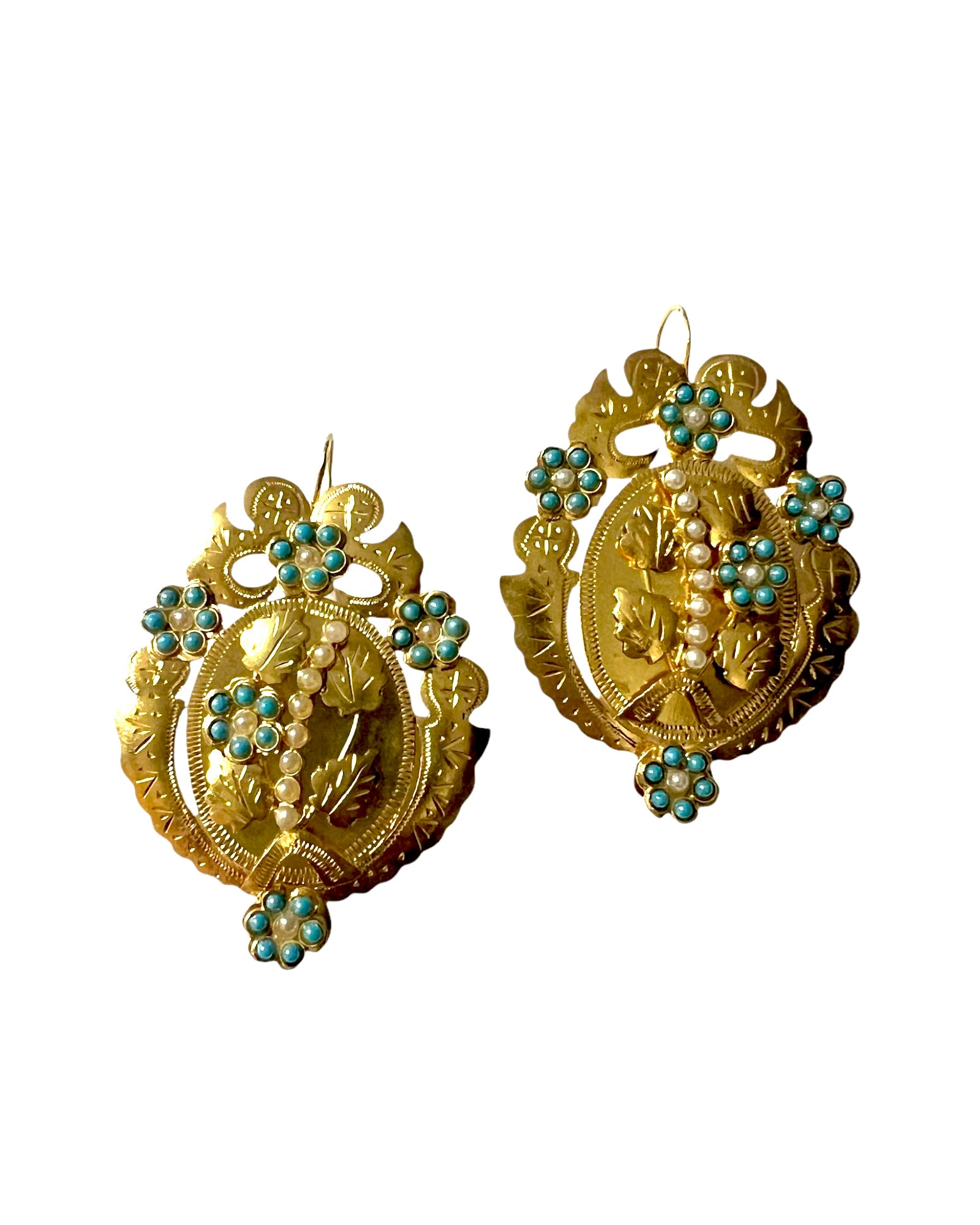 Filigree Gold Plated Silver Earrings