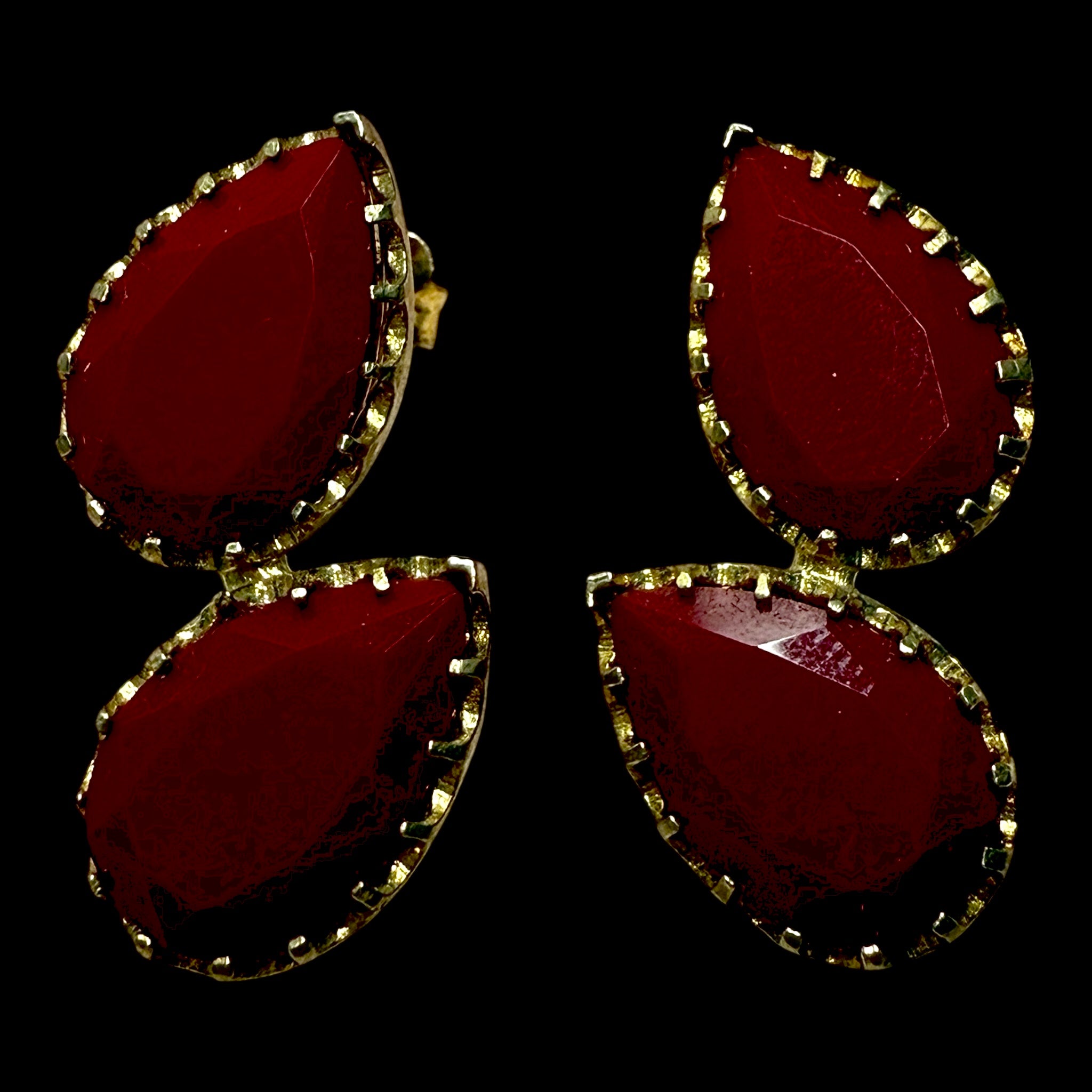Gold Plated Silver Drop Earrings