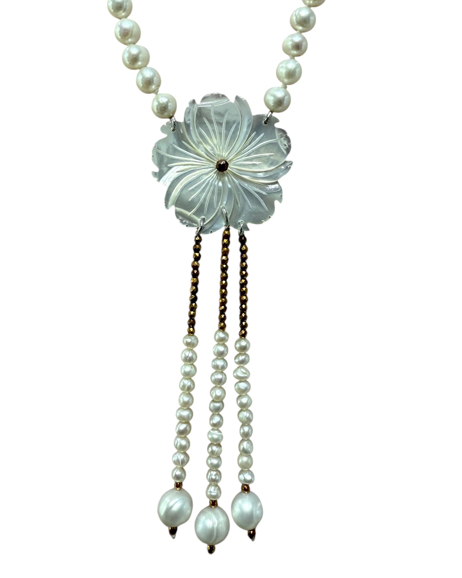 Gold Plated Silver Flower Necklace