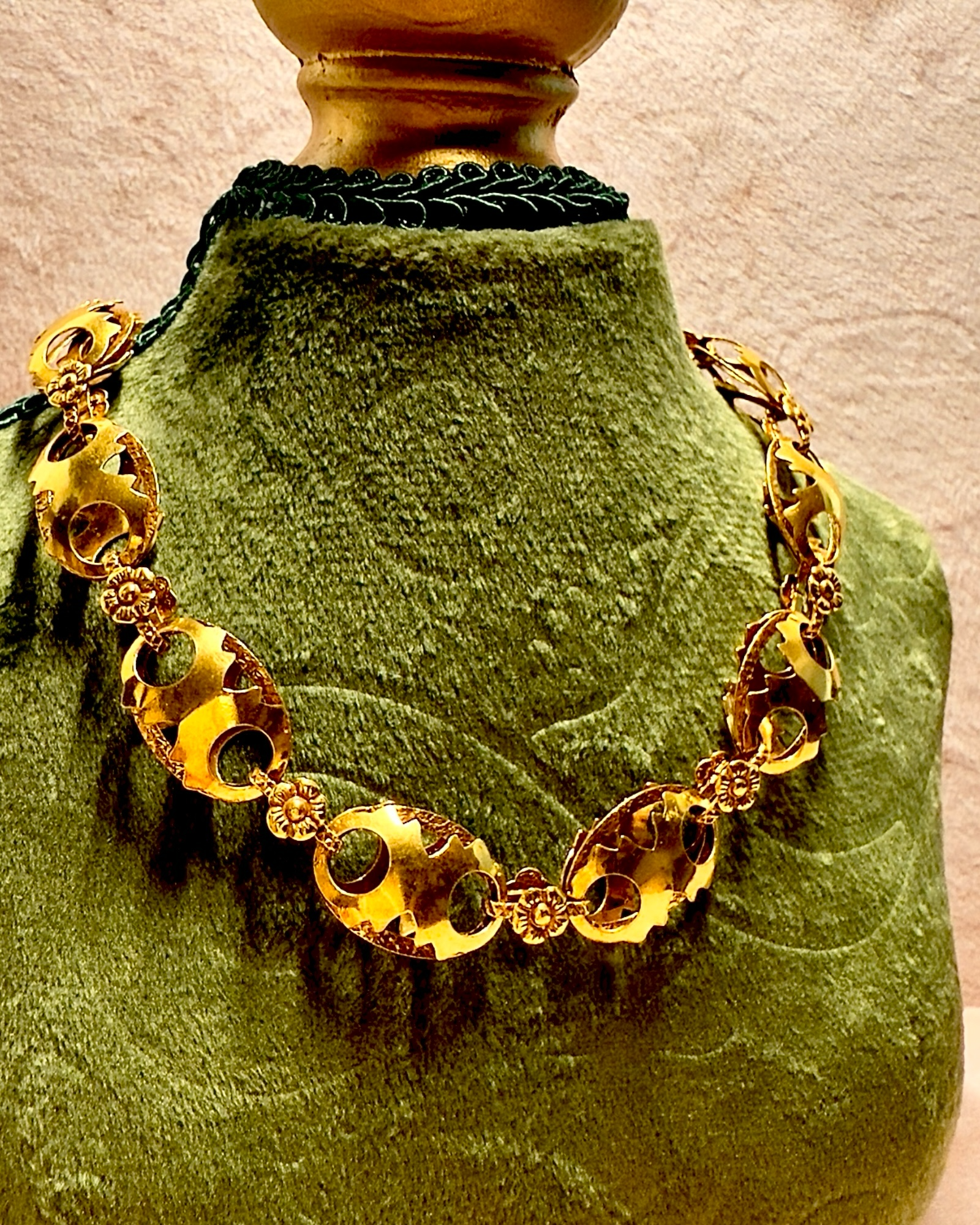 Filigree Chain Necklace in Gold Plated Silver